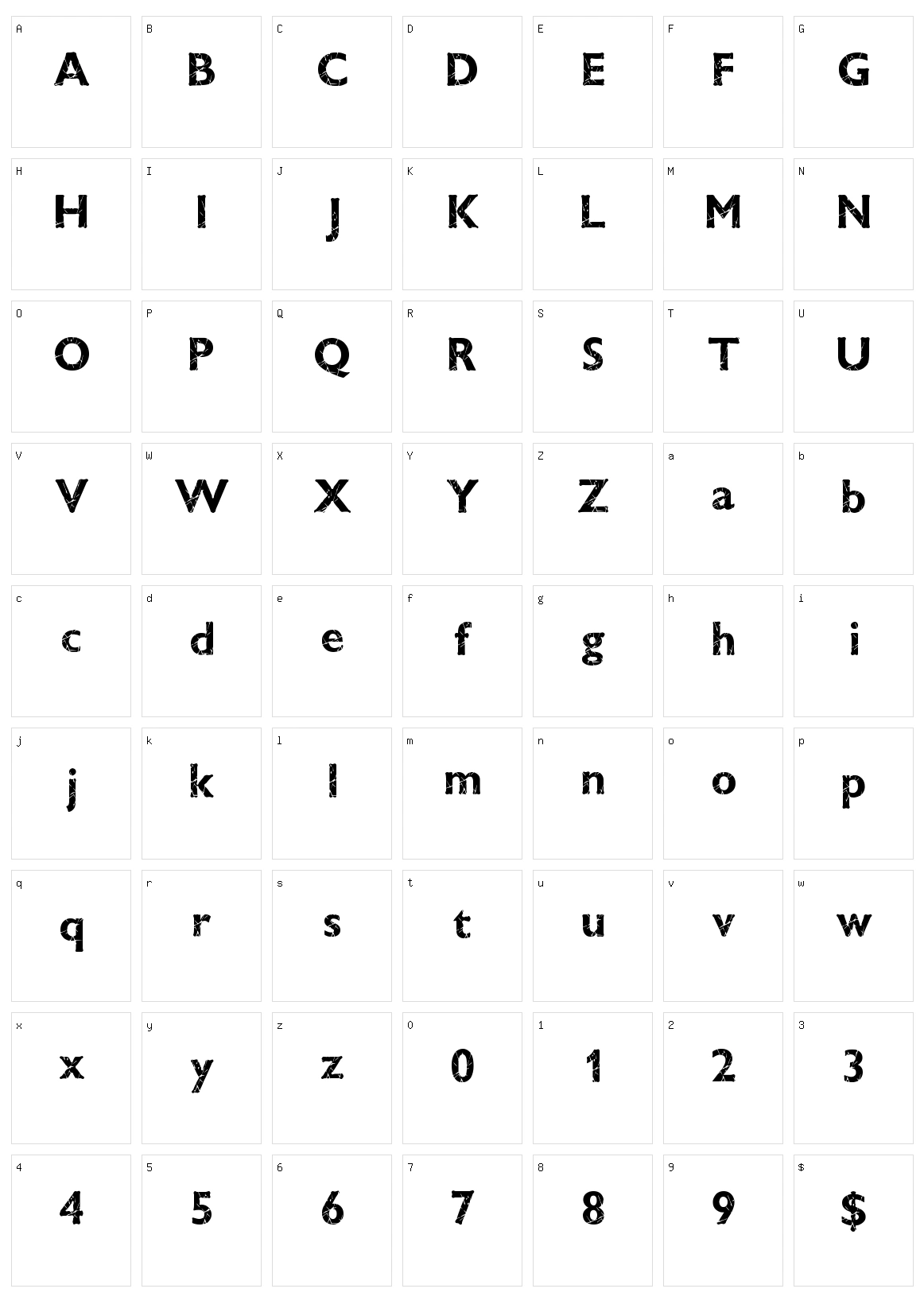 Window Crash Character Set