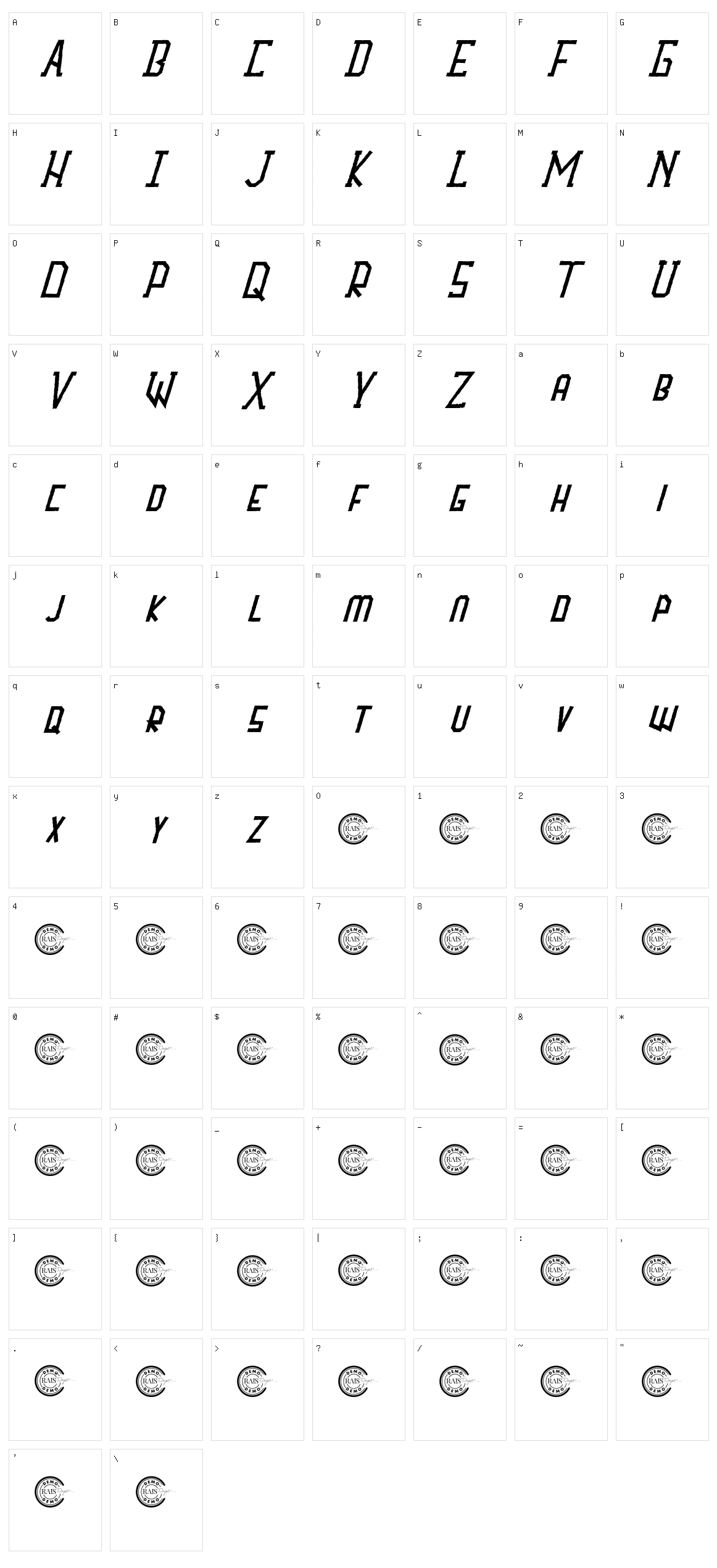 Winthera Character Set