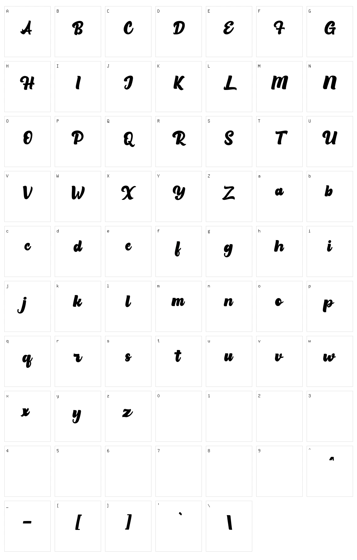 Milkista Character Set