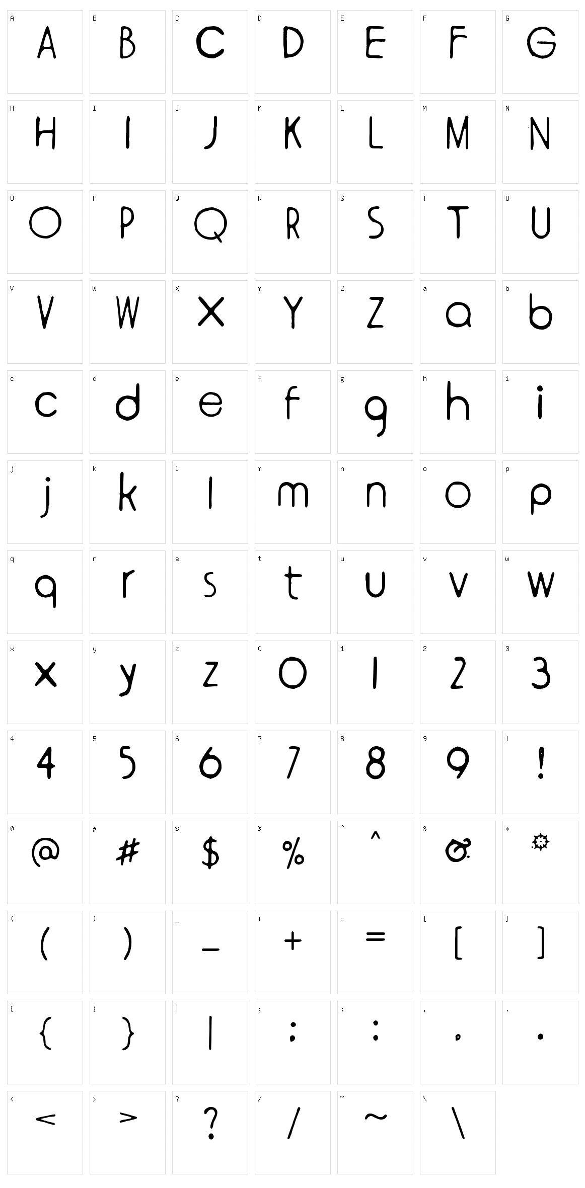 Ympyroity Character Set