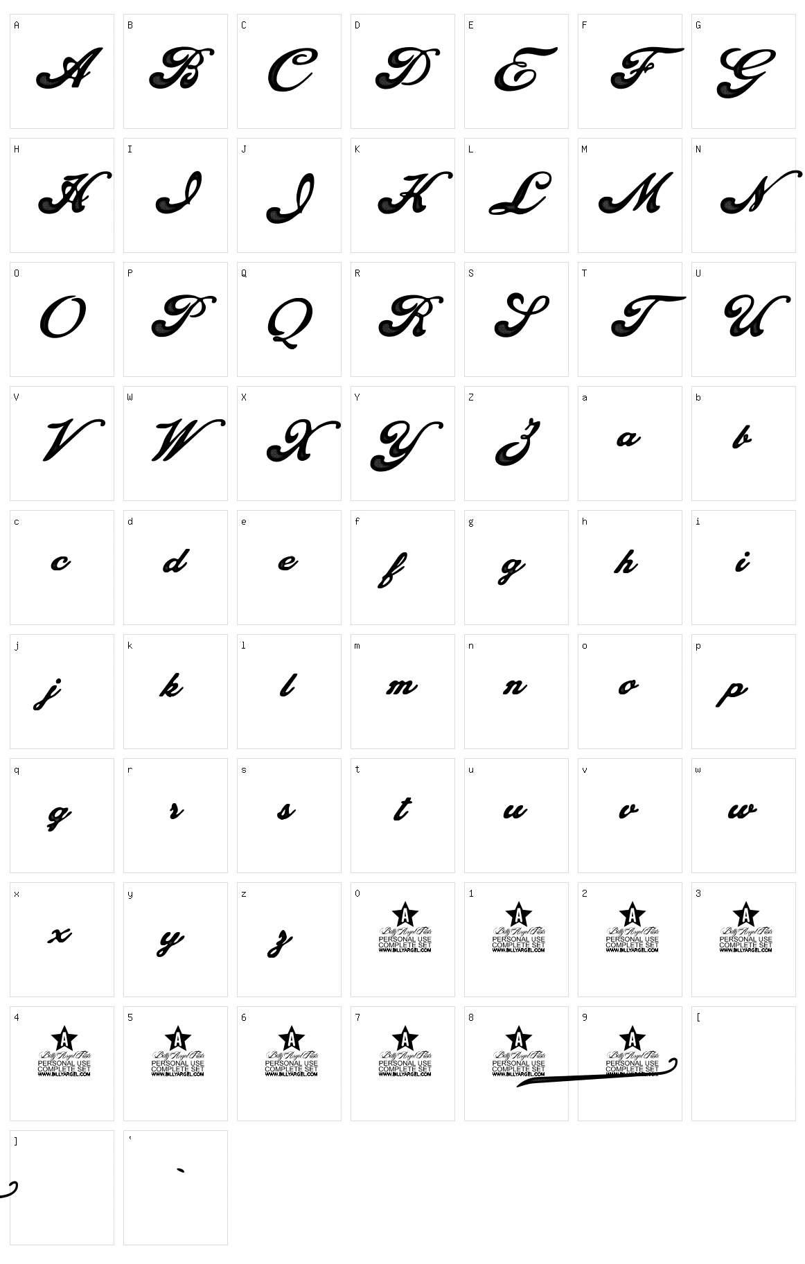 Fascinate Character Set