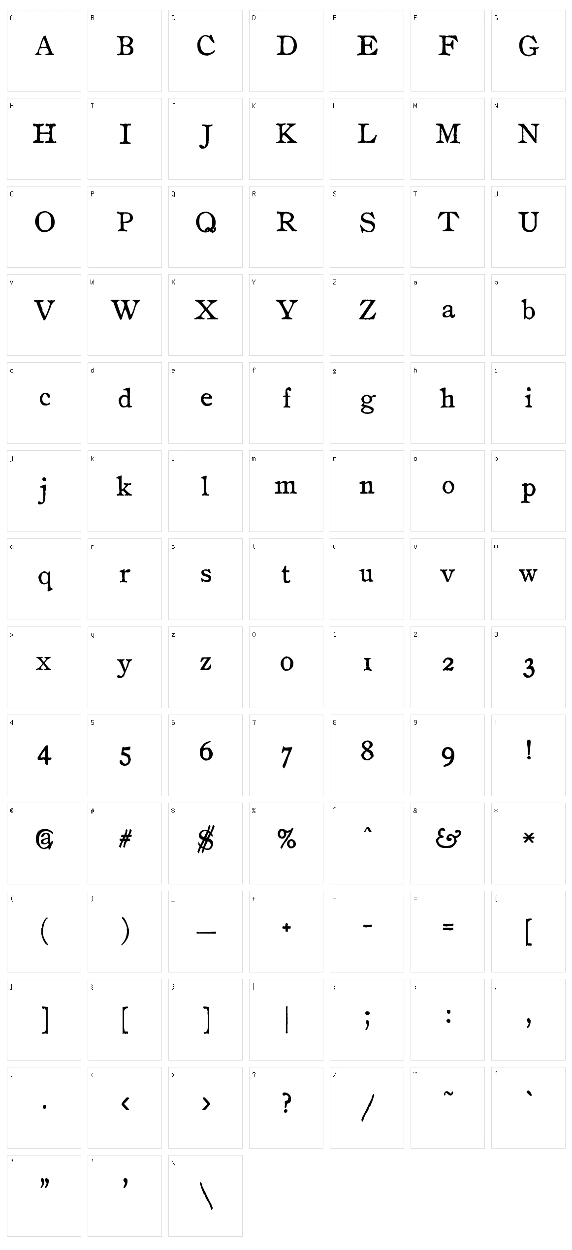 zai Drukarnia Wydawnicza 1870 Character Set