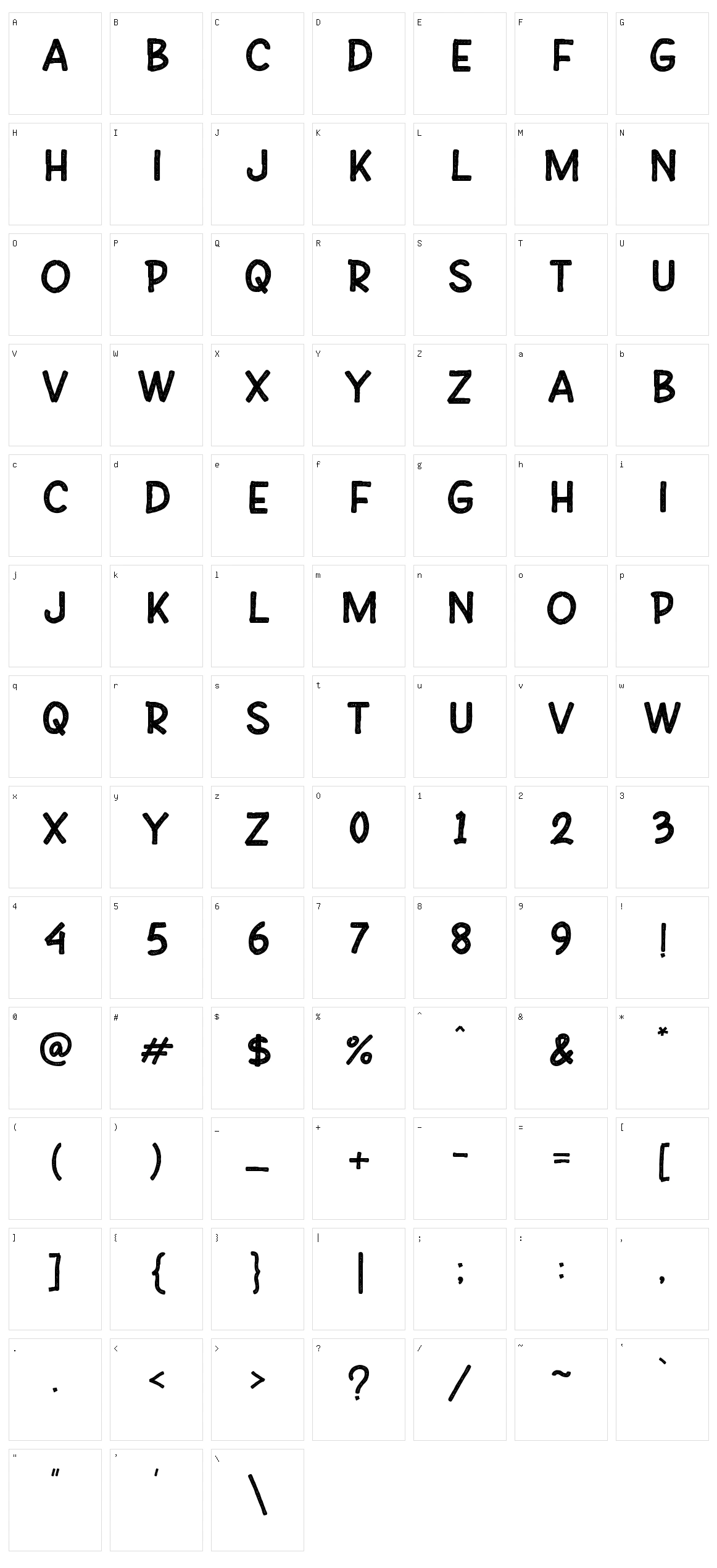 Zembad Character Set