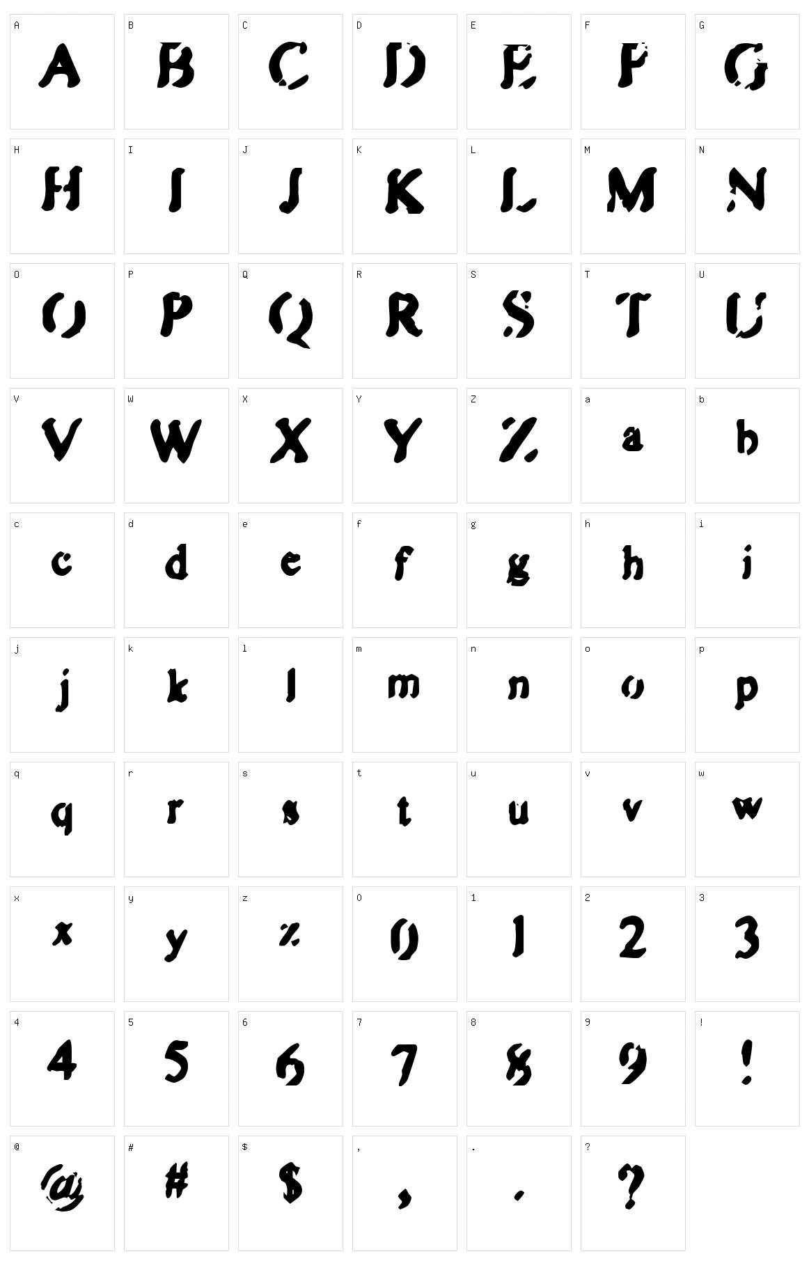 Zipple Character Set