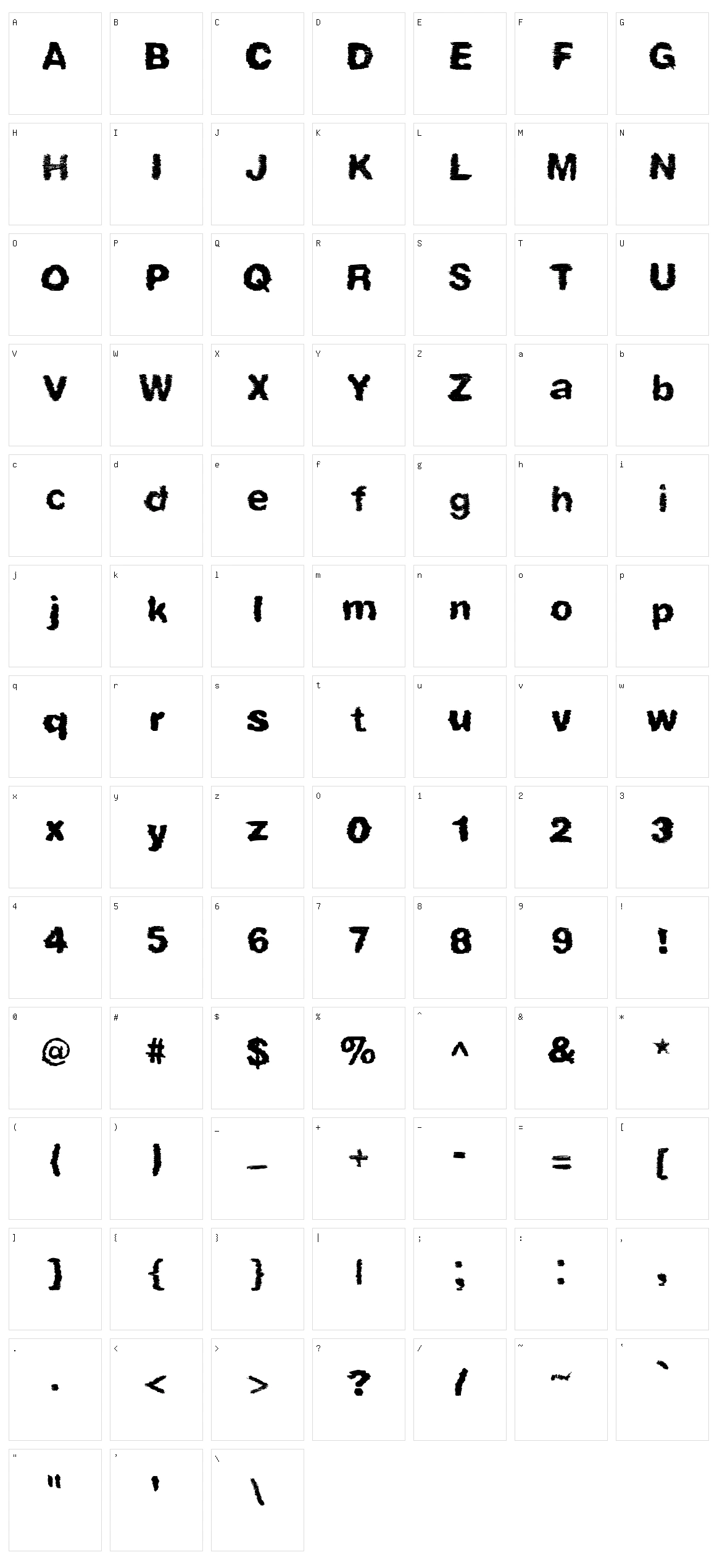 Zipties Character Set
