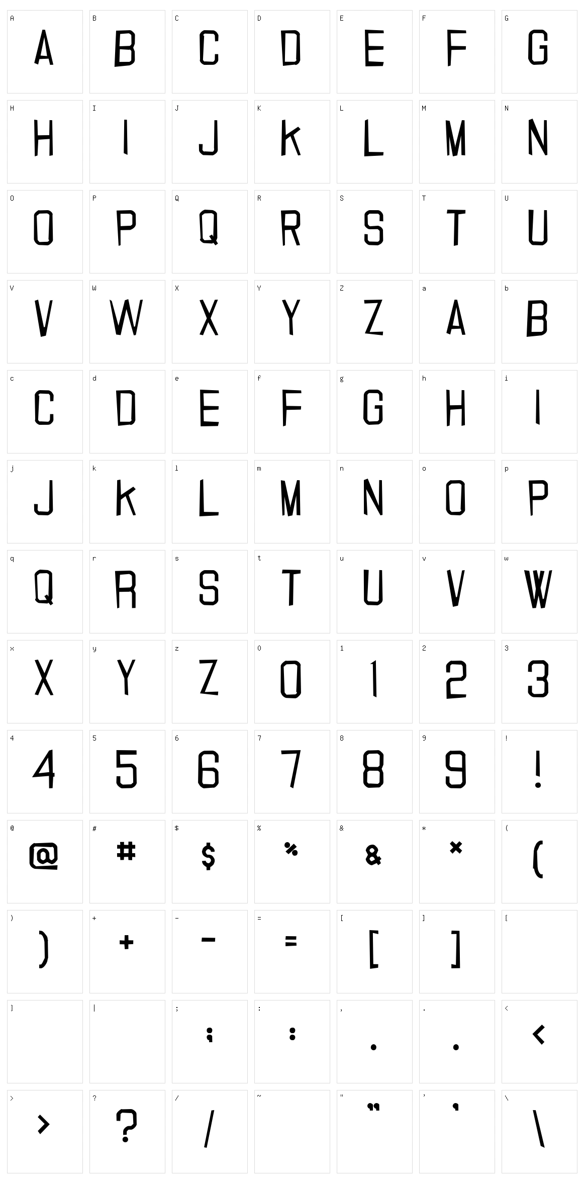 20000 Dollar Bail Character Set