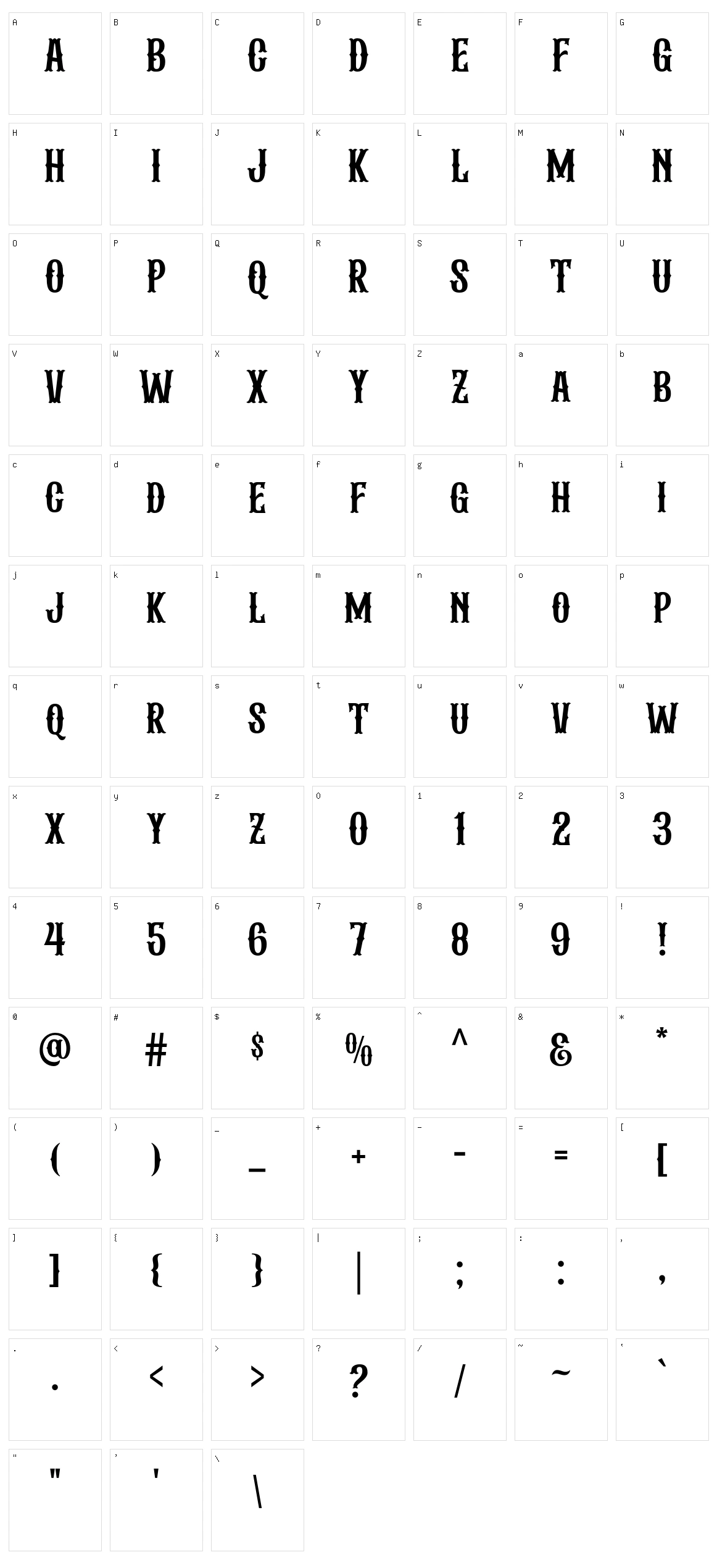 Albertson Character Set