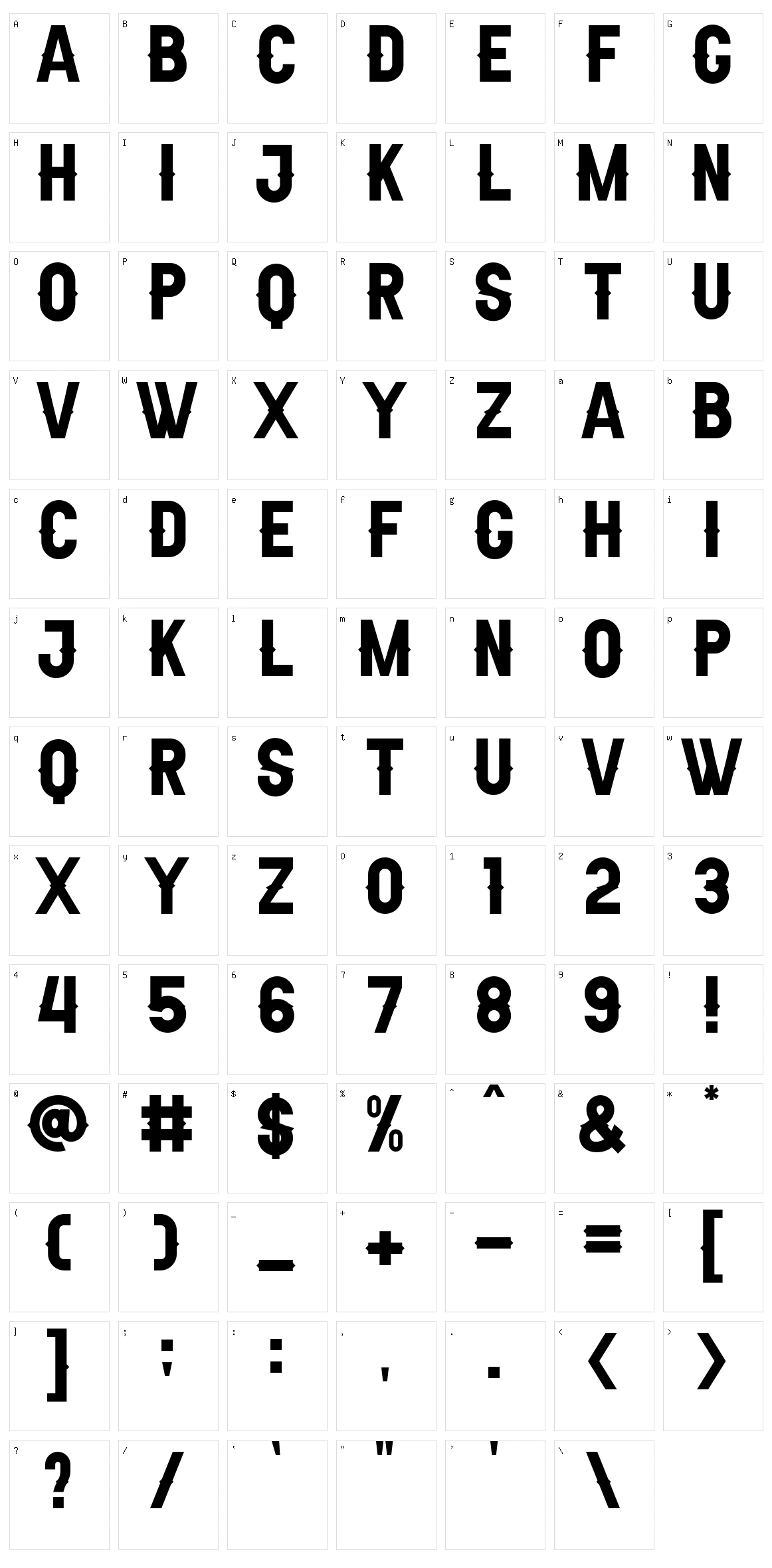 Aldivaro Character Set