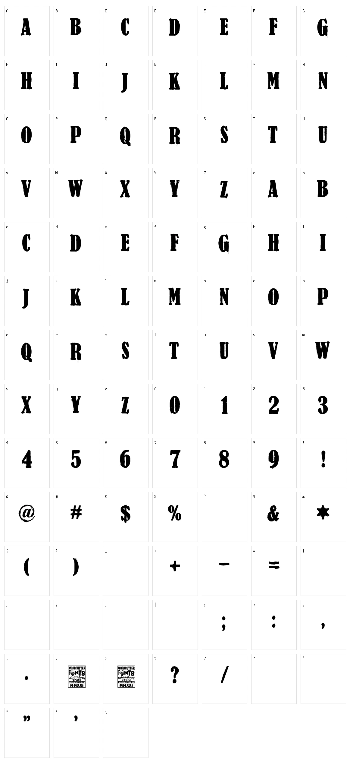 American Western Character Set