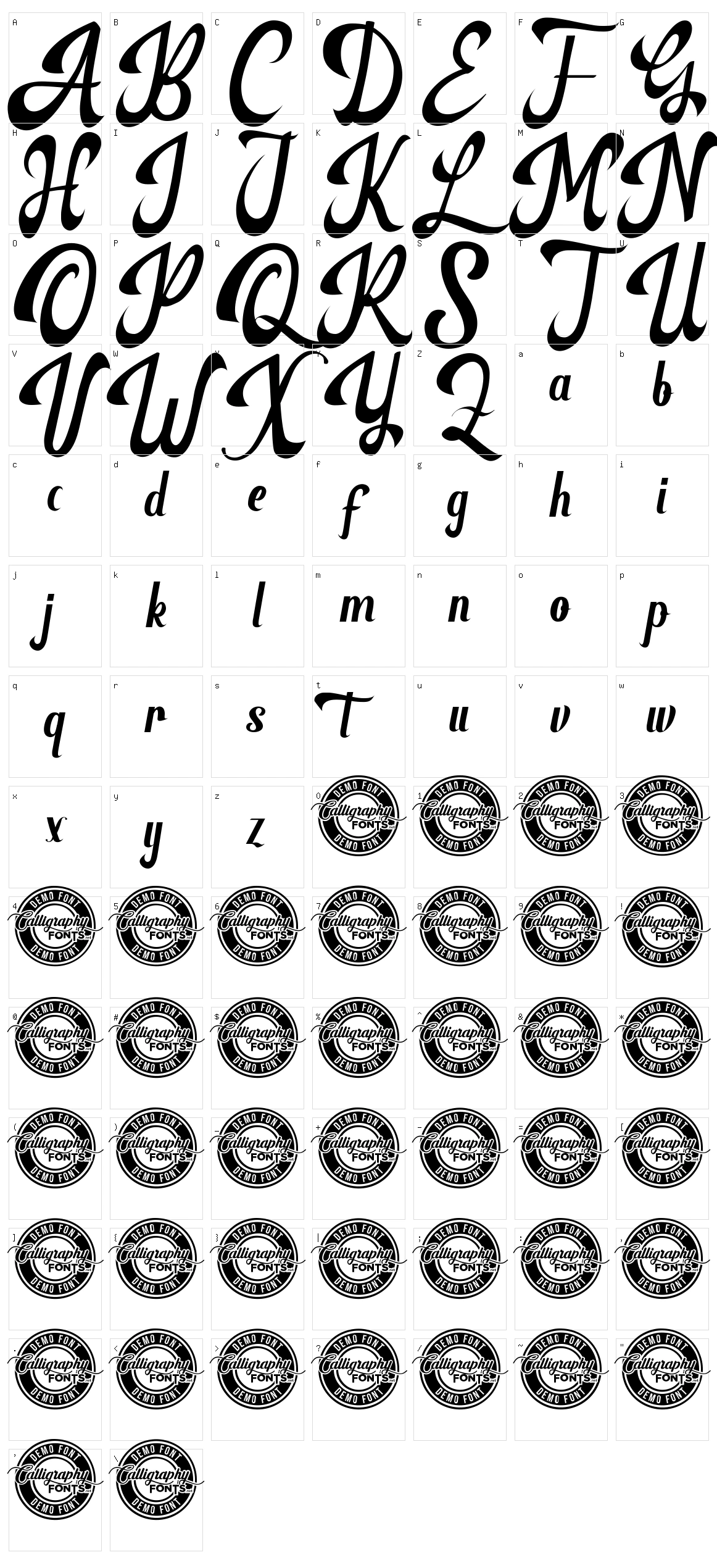 Grantsburg Character Set