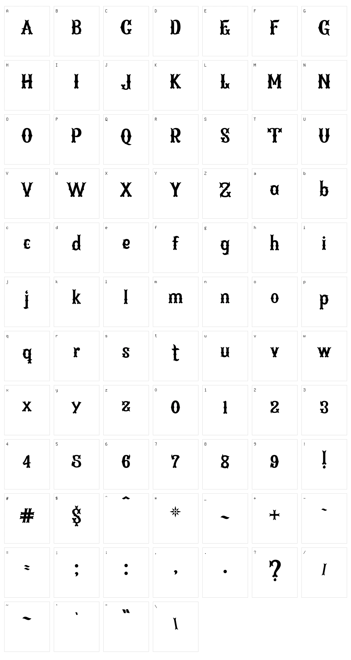 Arenosa BQ Character Set