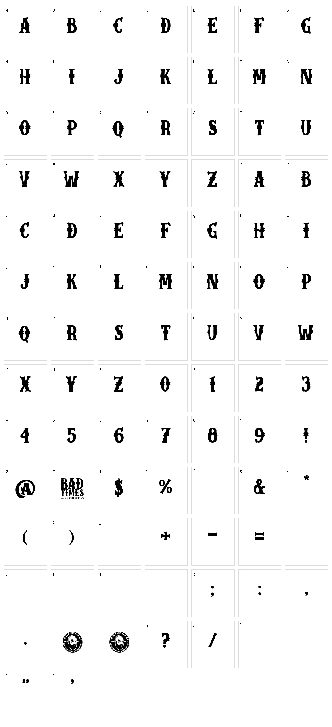 Bad Times Character Set