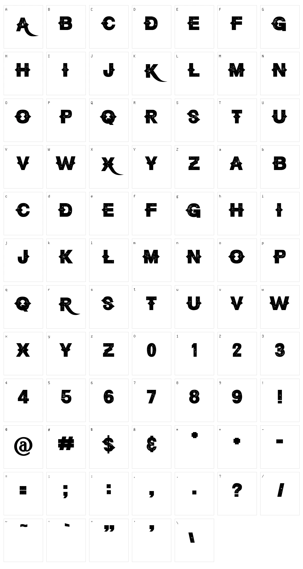 Bandero Character Set