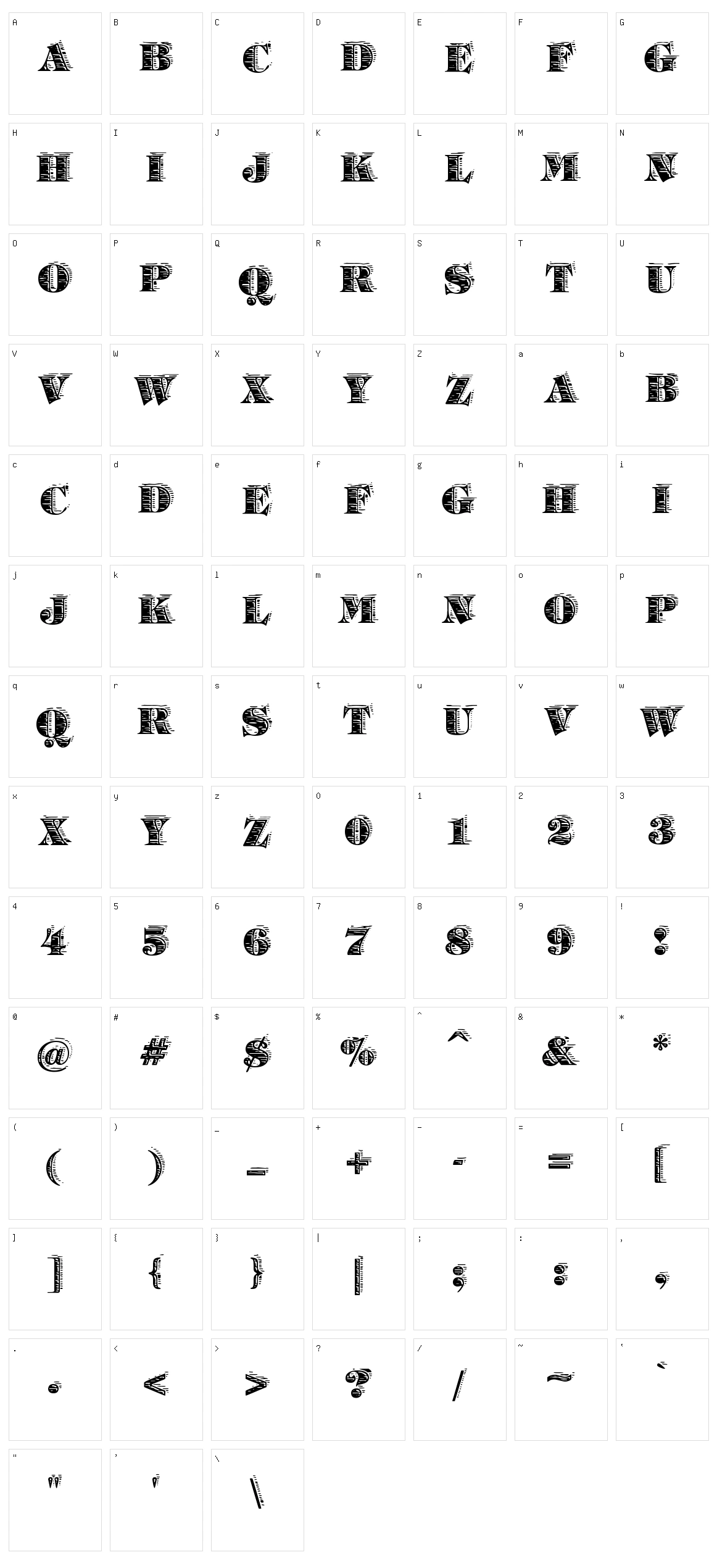 Barrelhouse All Caps Character Set