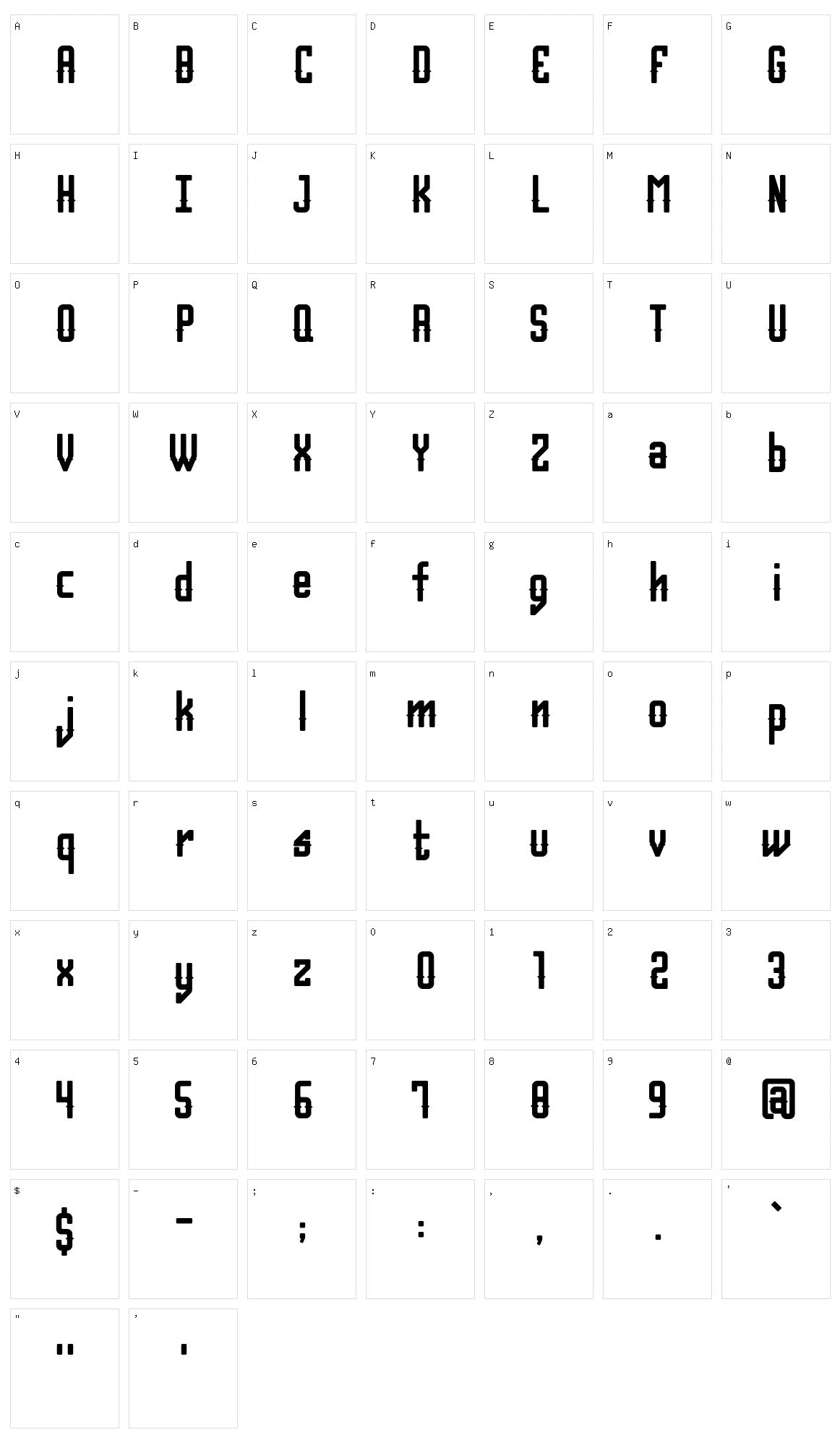 Belvis Character Set