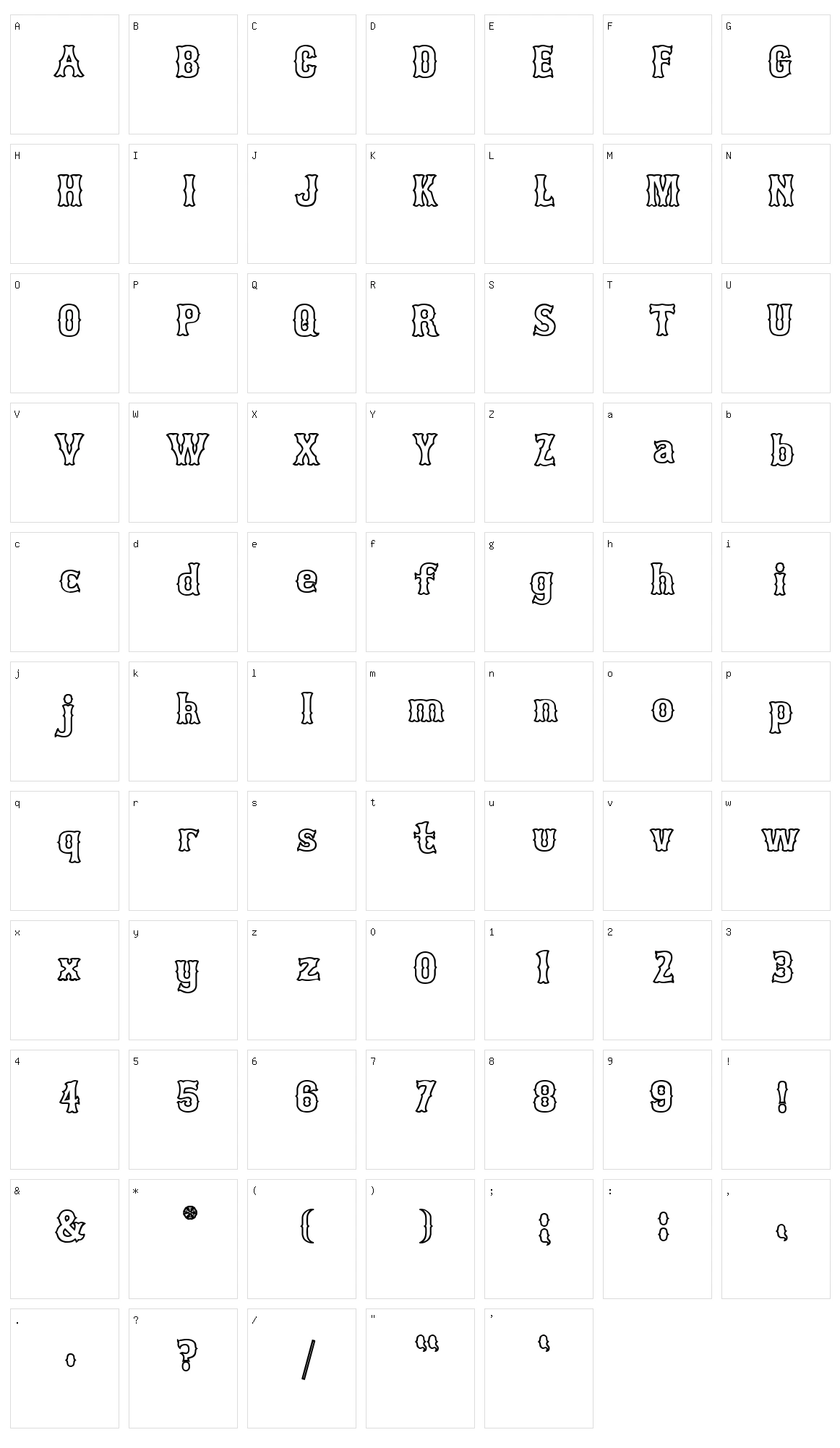 Bosox Character Set