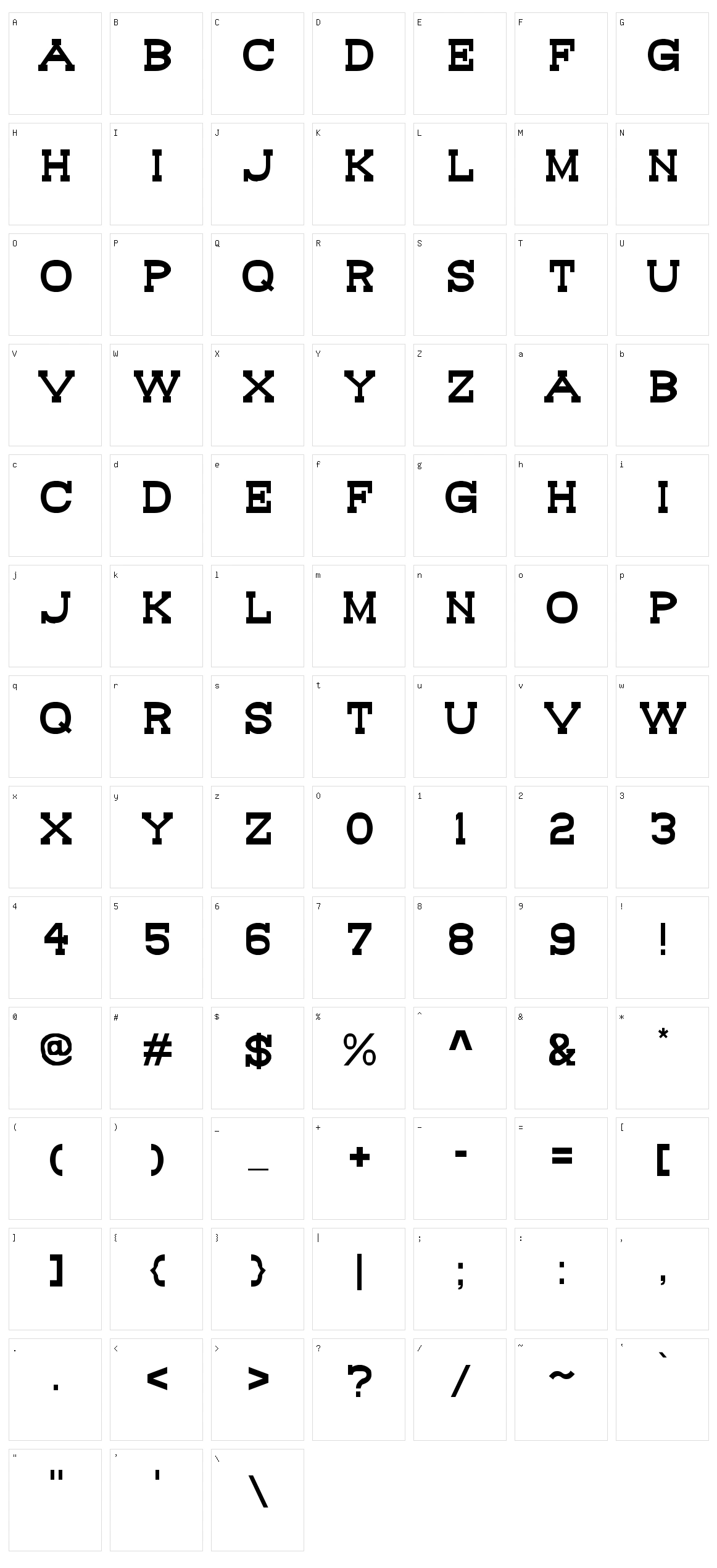 Bou Western Character Set