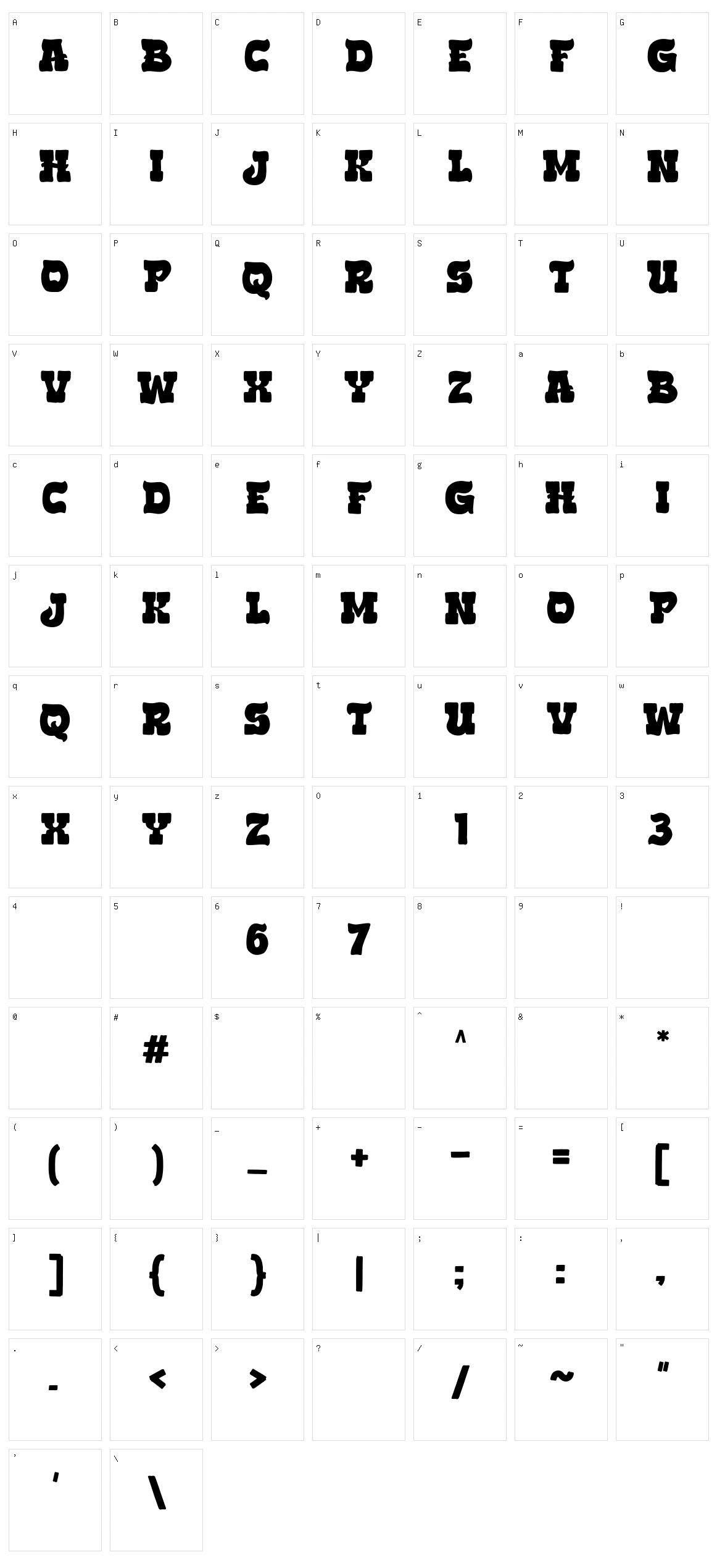 Burba Character Set