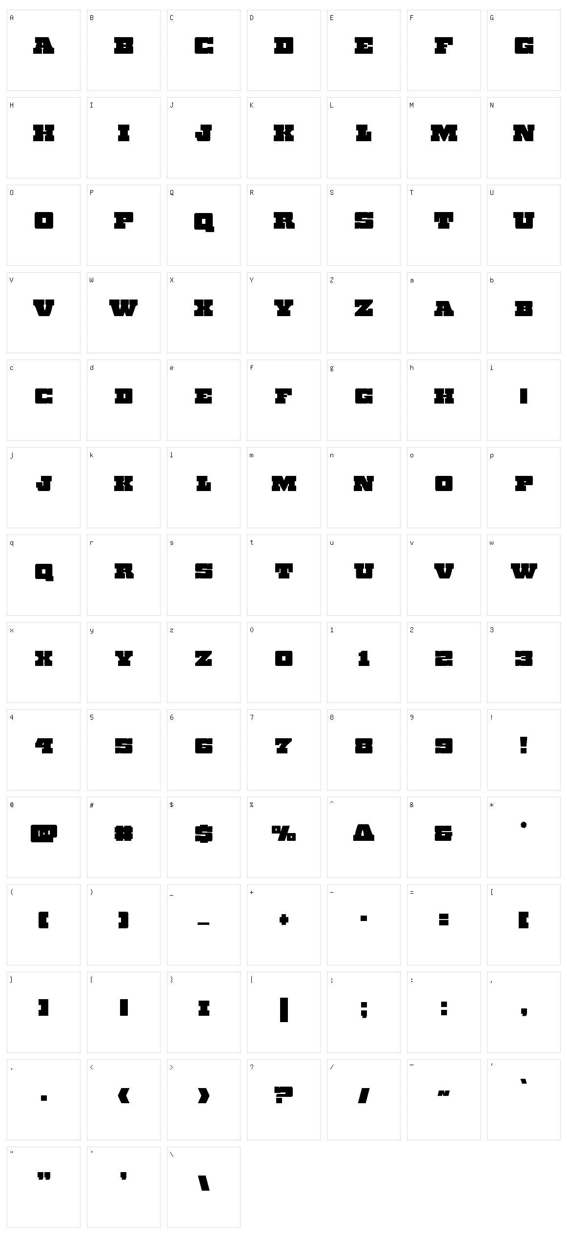 Chicago Express Character Set