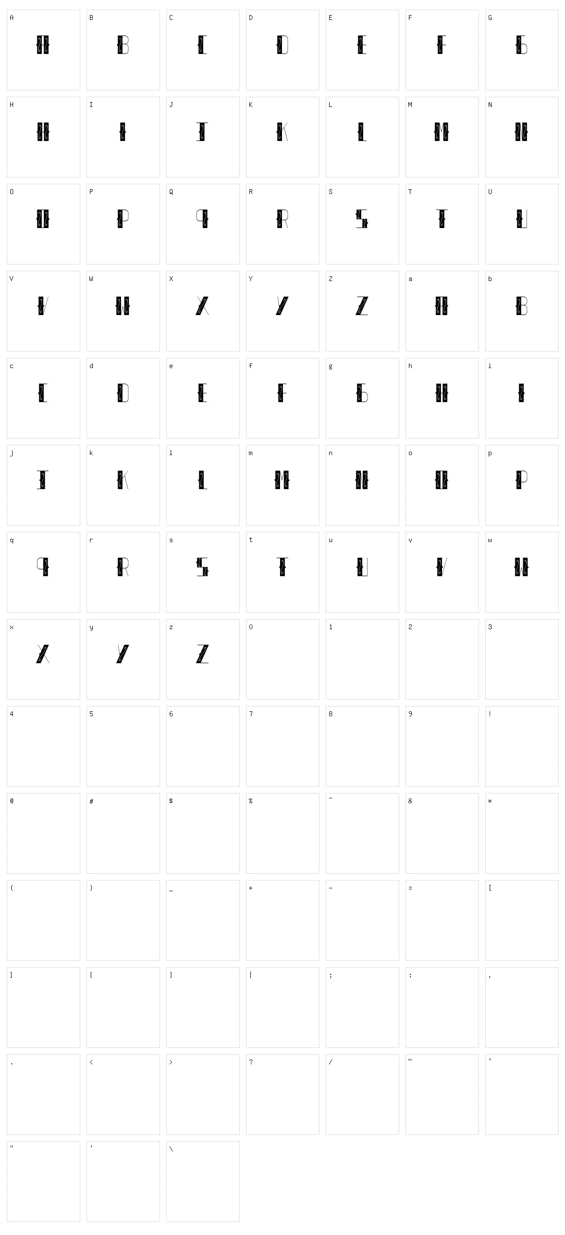 Corral Character Set