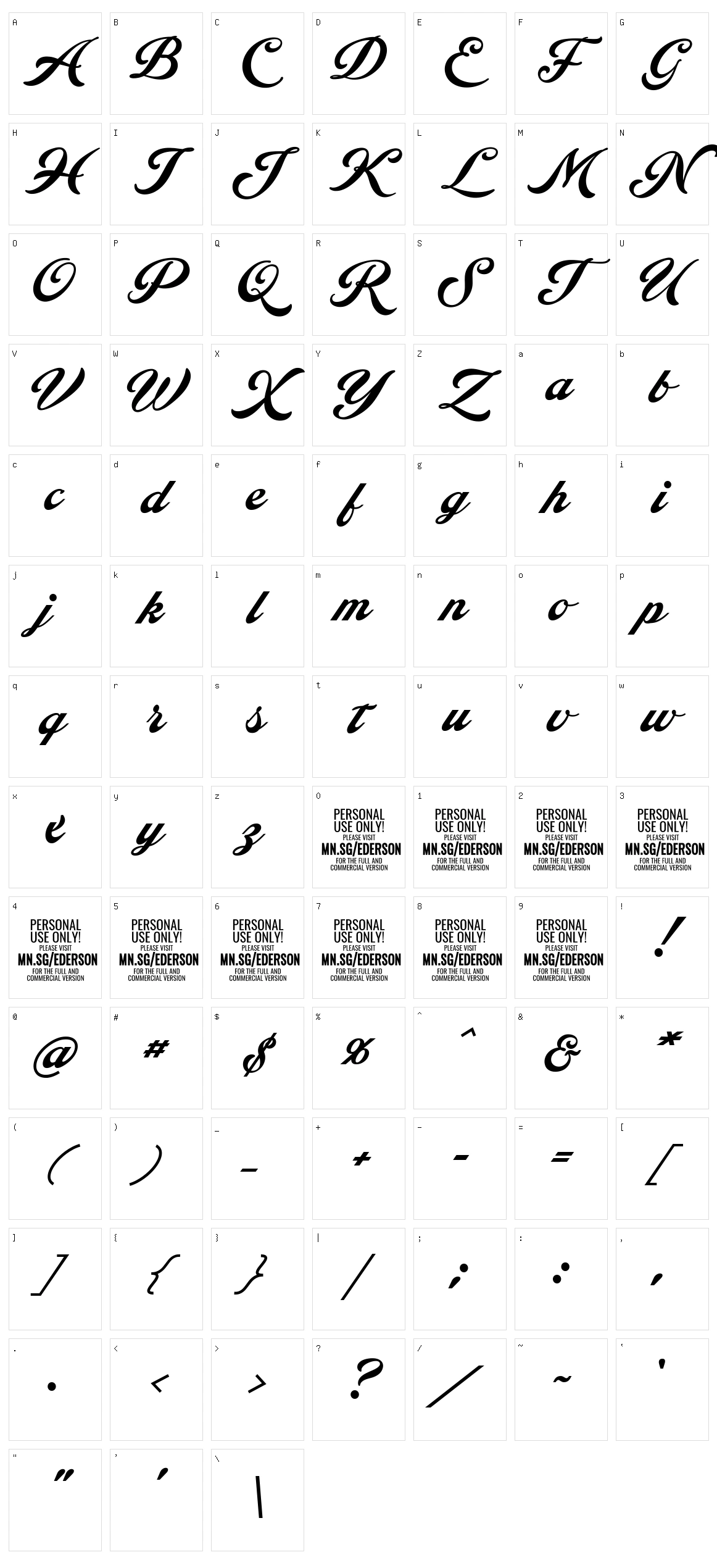 Ederson Character Set