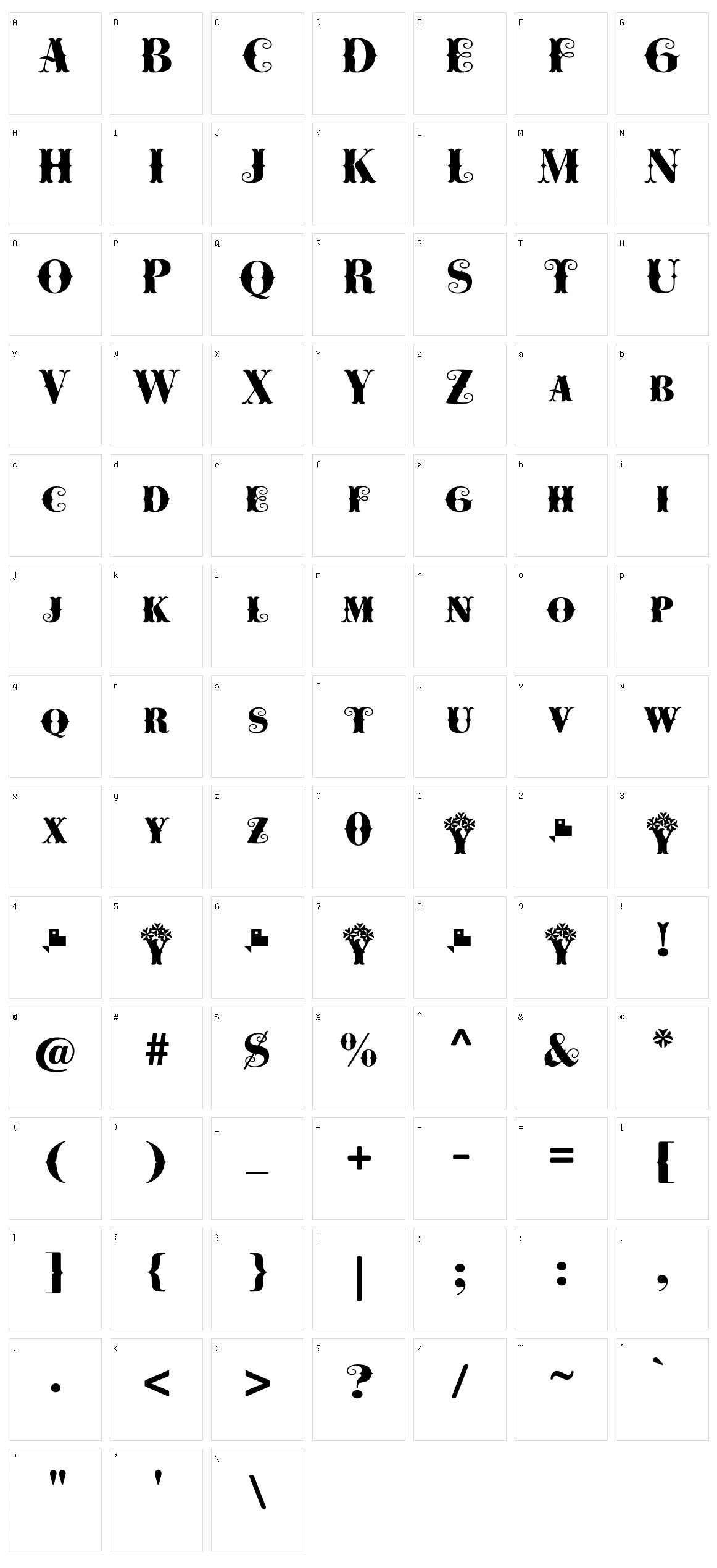 Cowboya Character Set