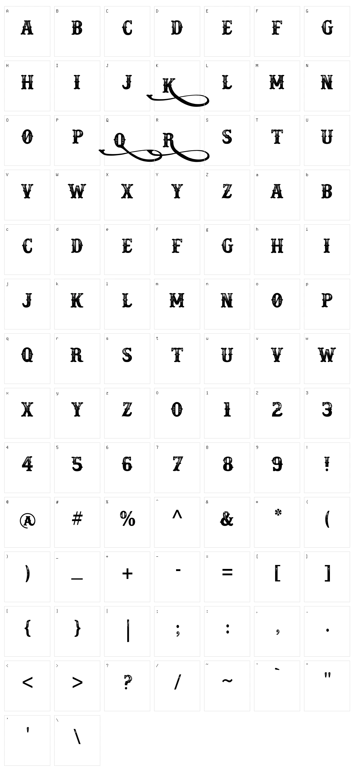 Docktrin Character Set