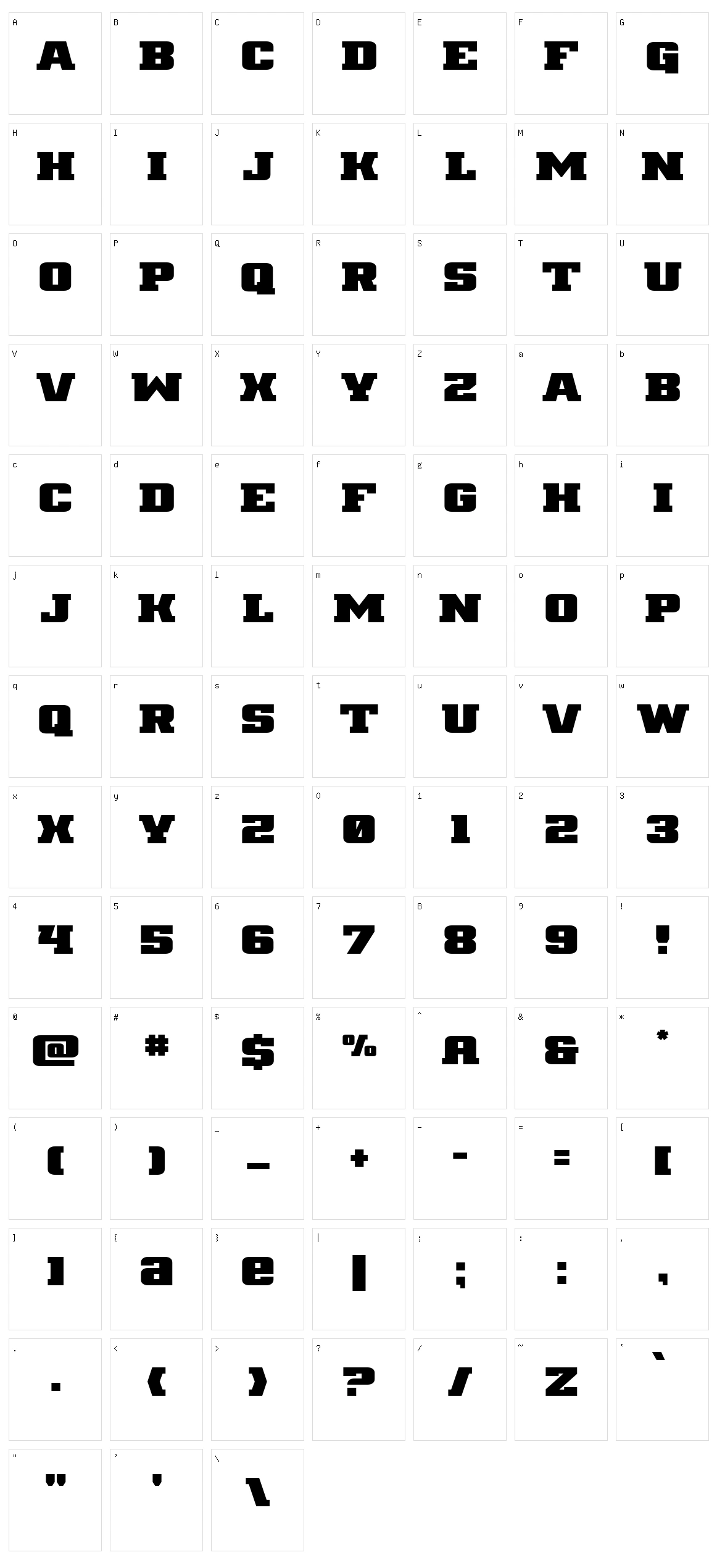 Drover Character Set