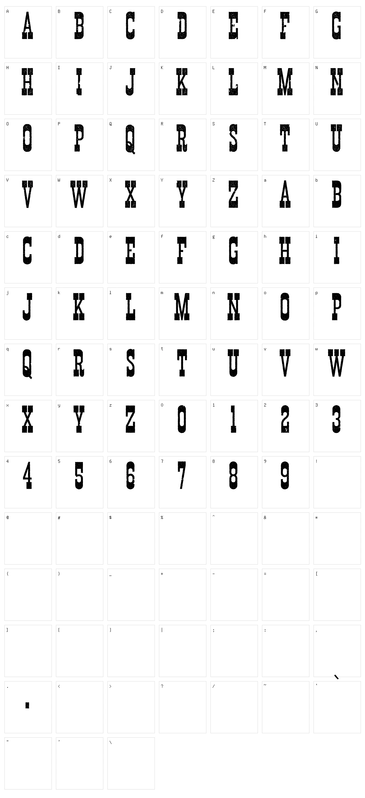 Durango Western Character Set