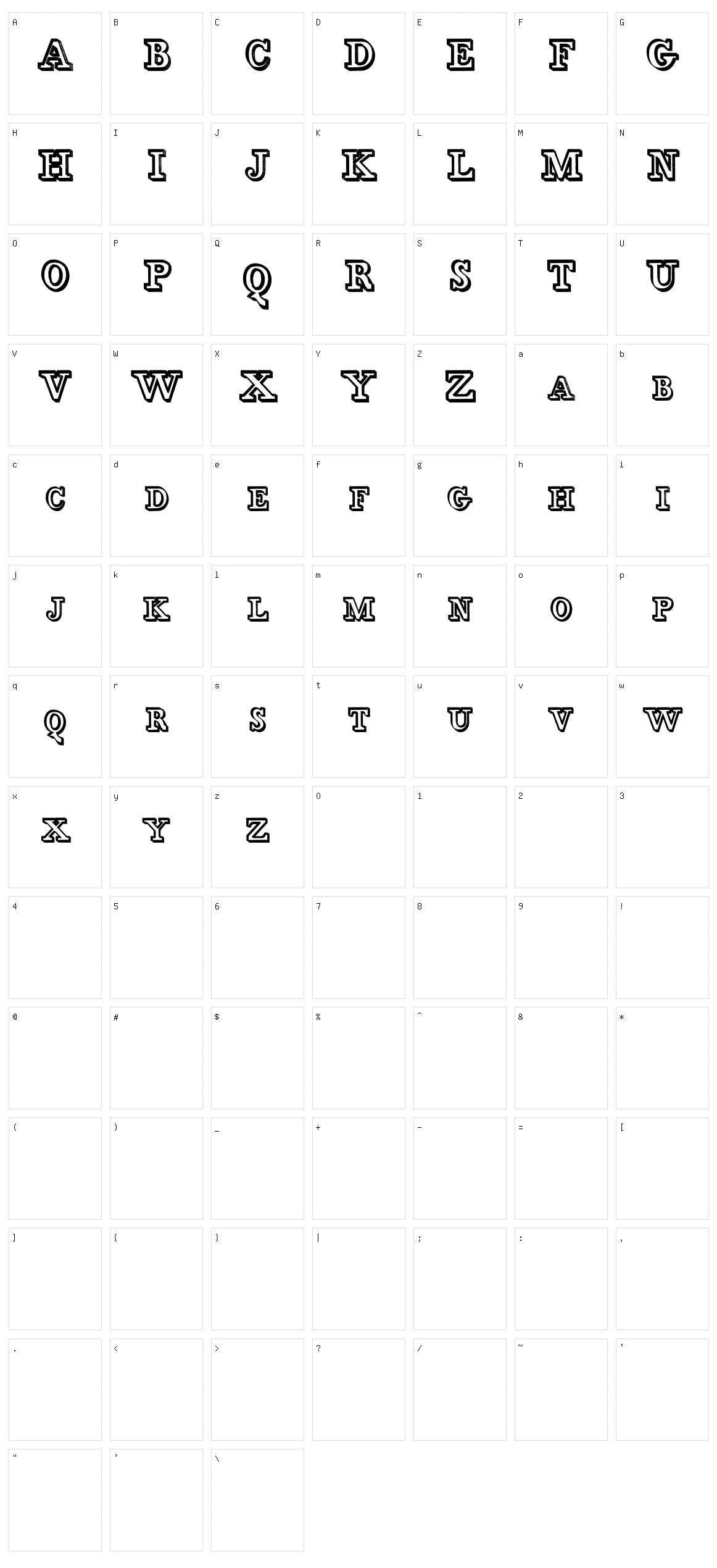 Egidia Character Set