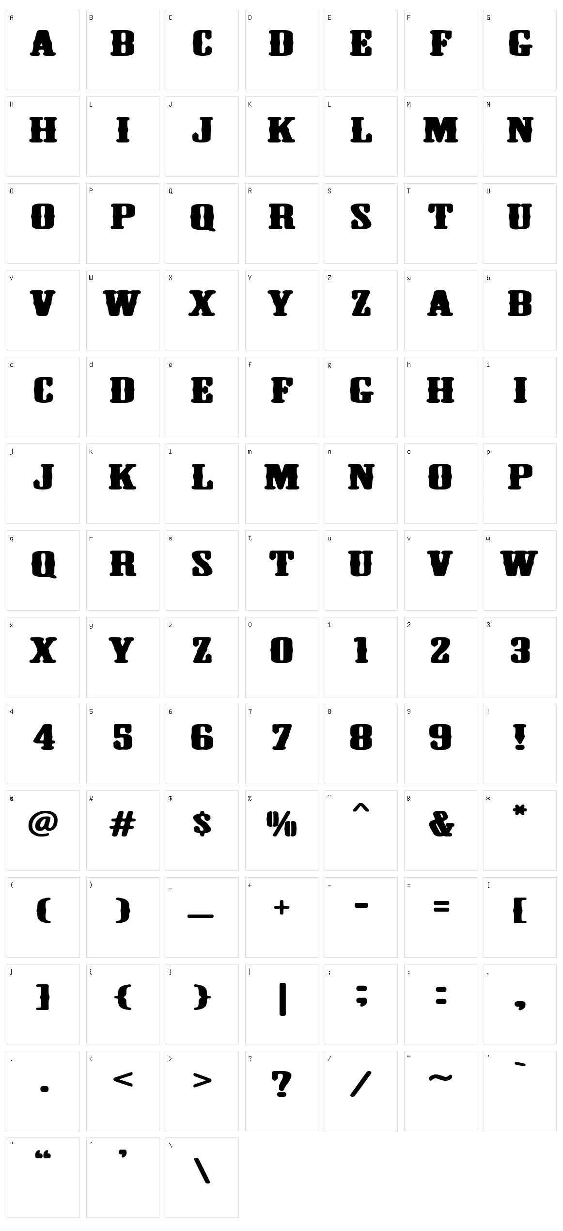 El Hispano Character Set