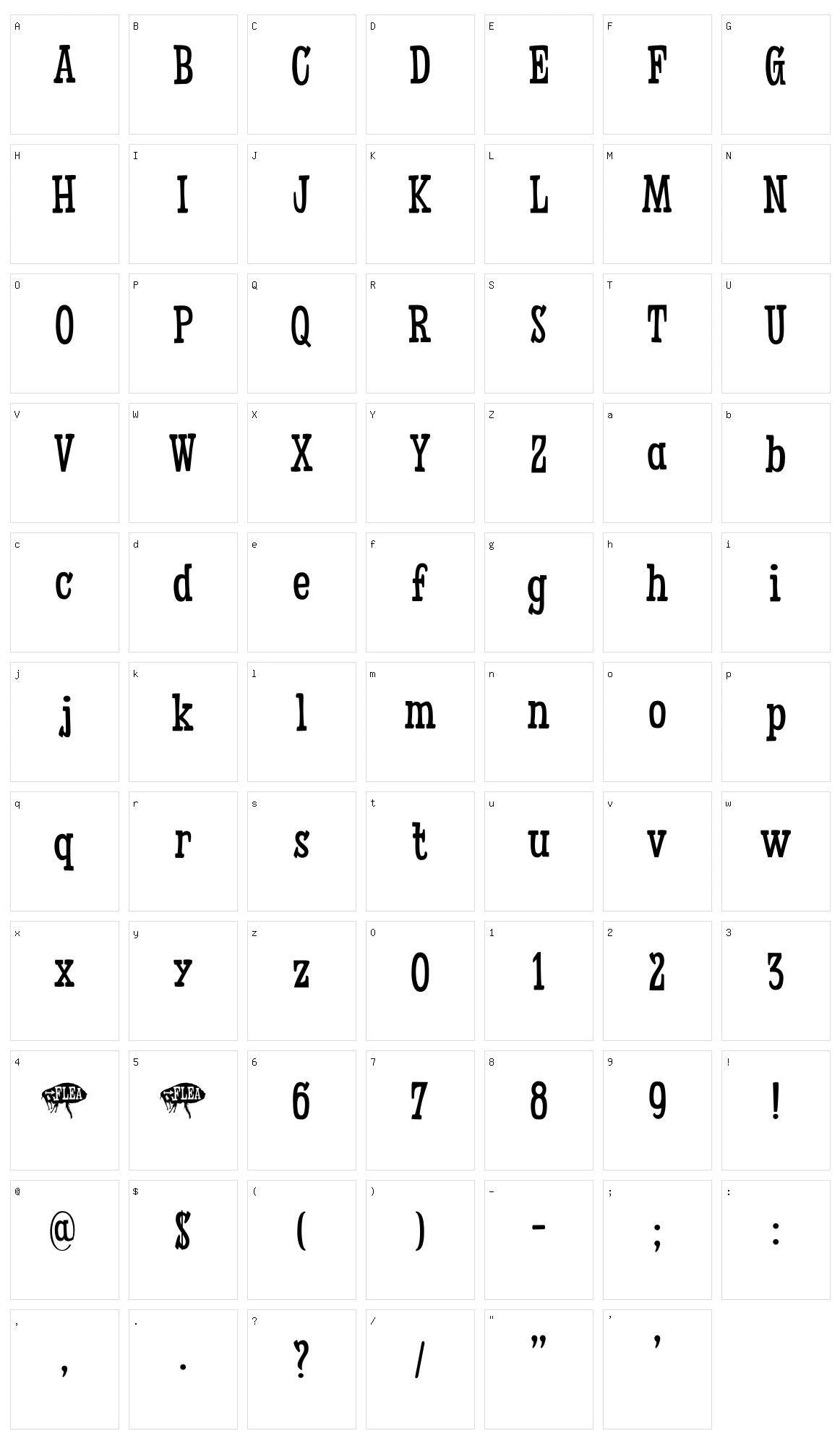Fleabitten Character Set