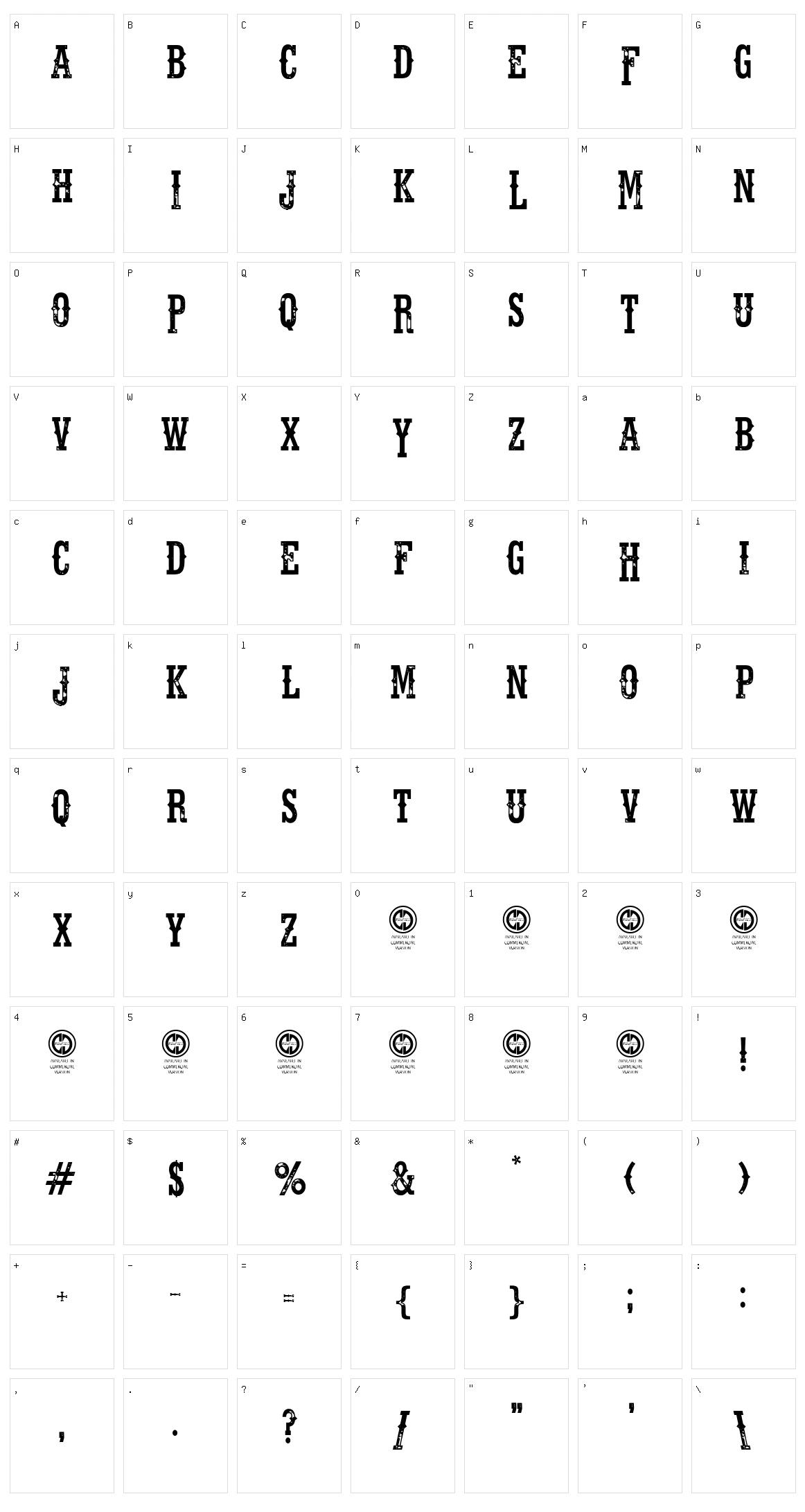 Fort Death Character Set