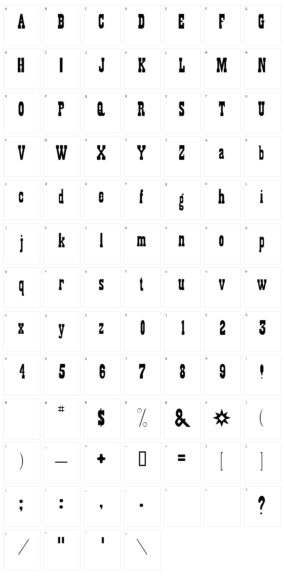 Gambler Character Set