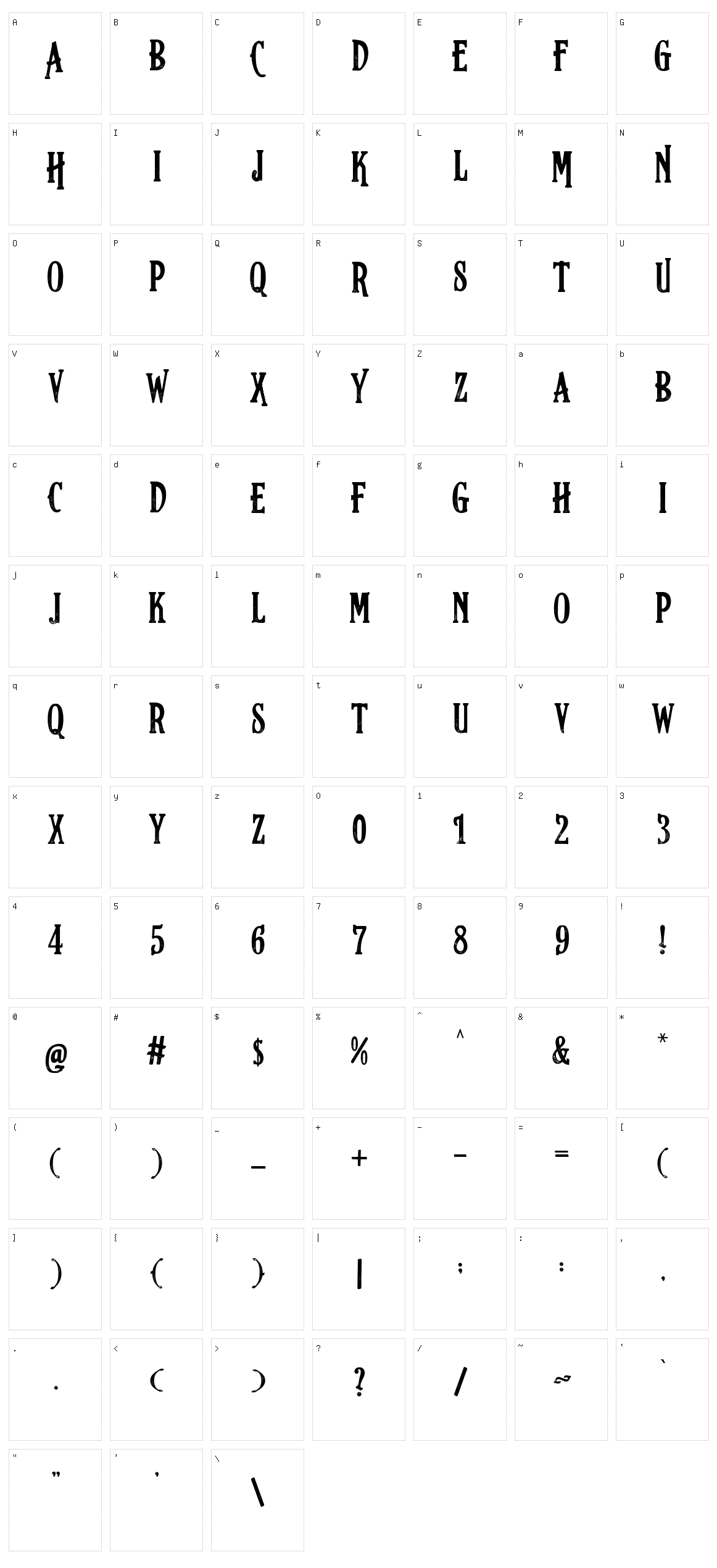 Germinabunt Character Set