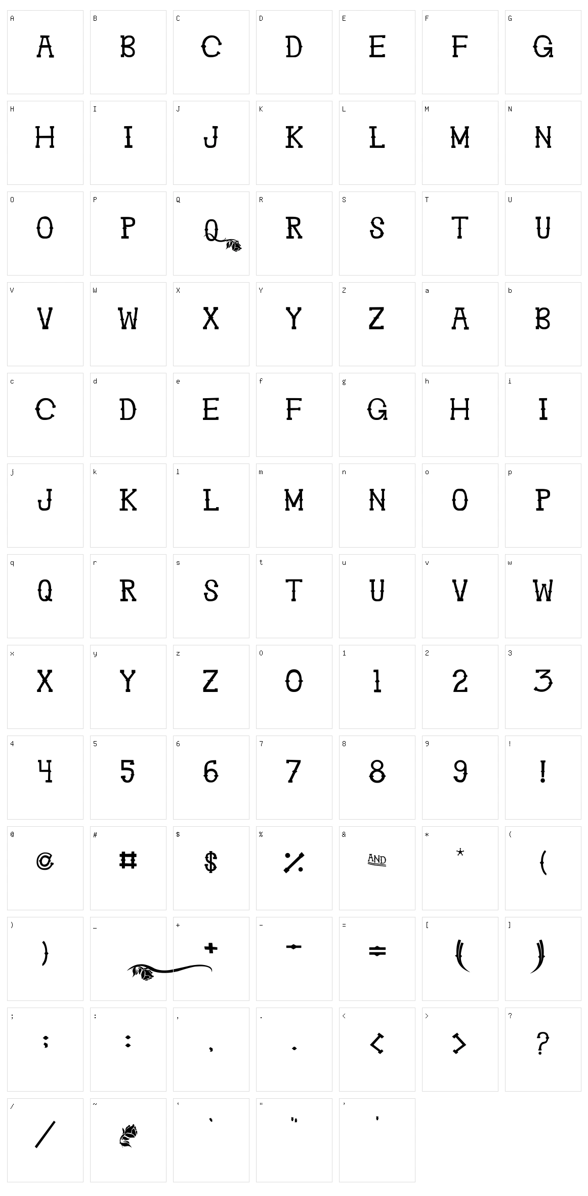 Ghosttown BC Character Set