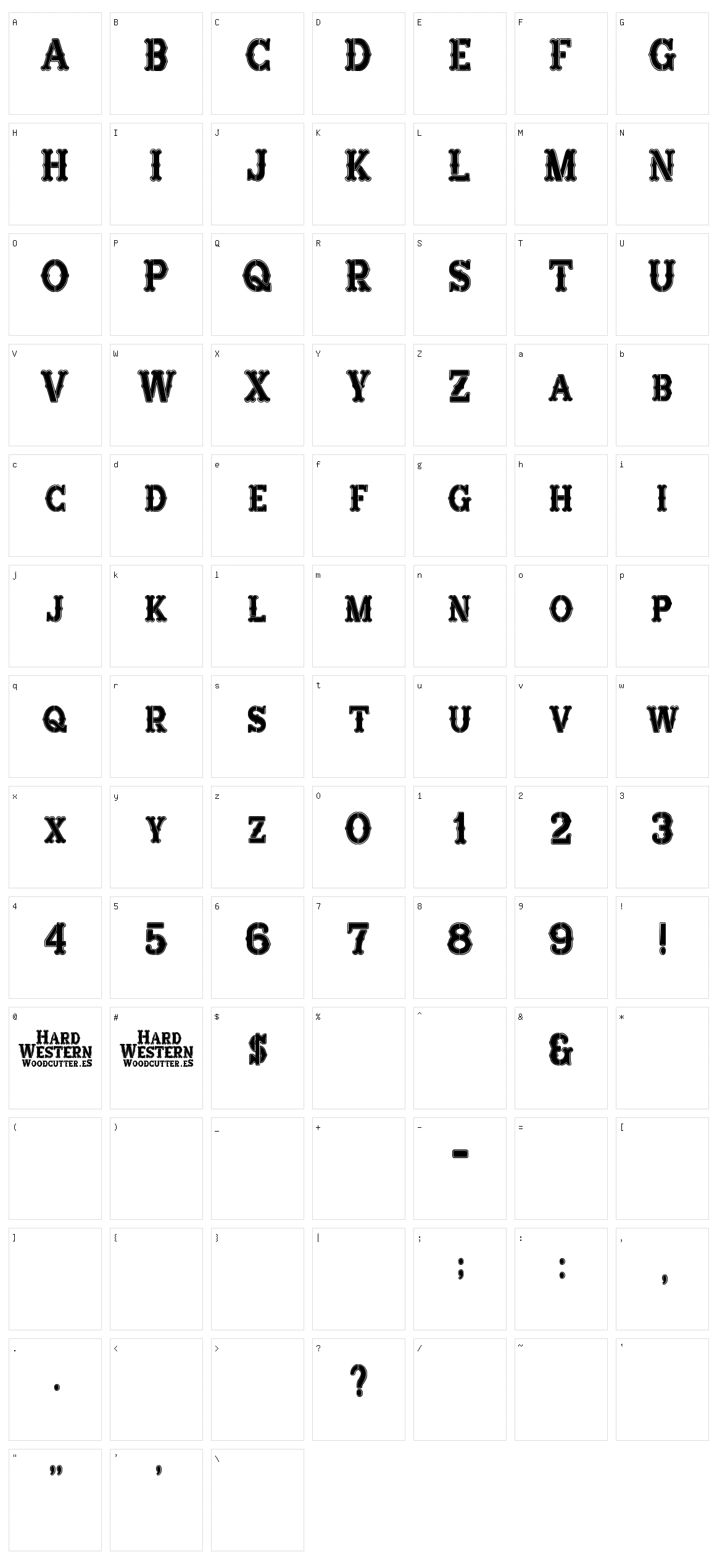 Hard Western Character Set