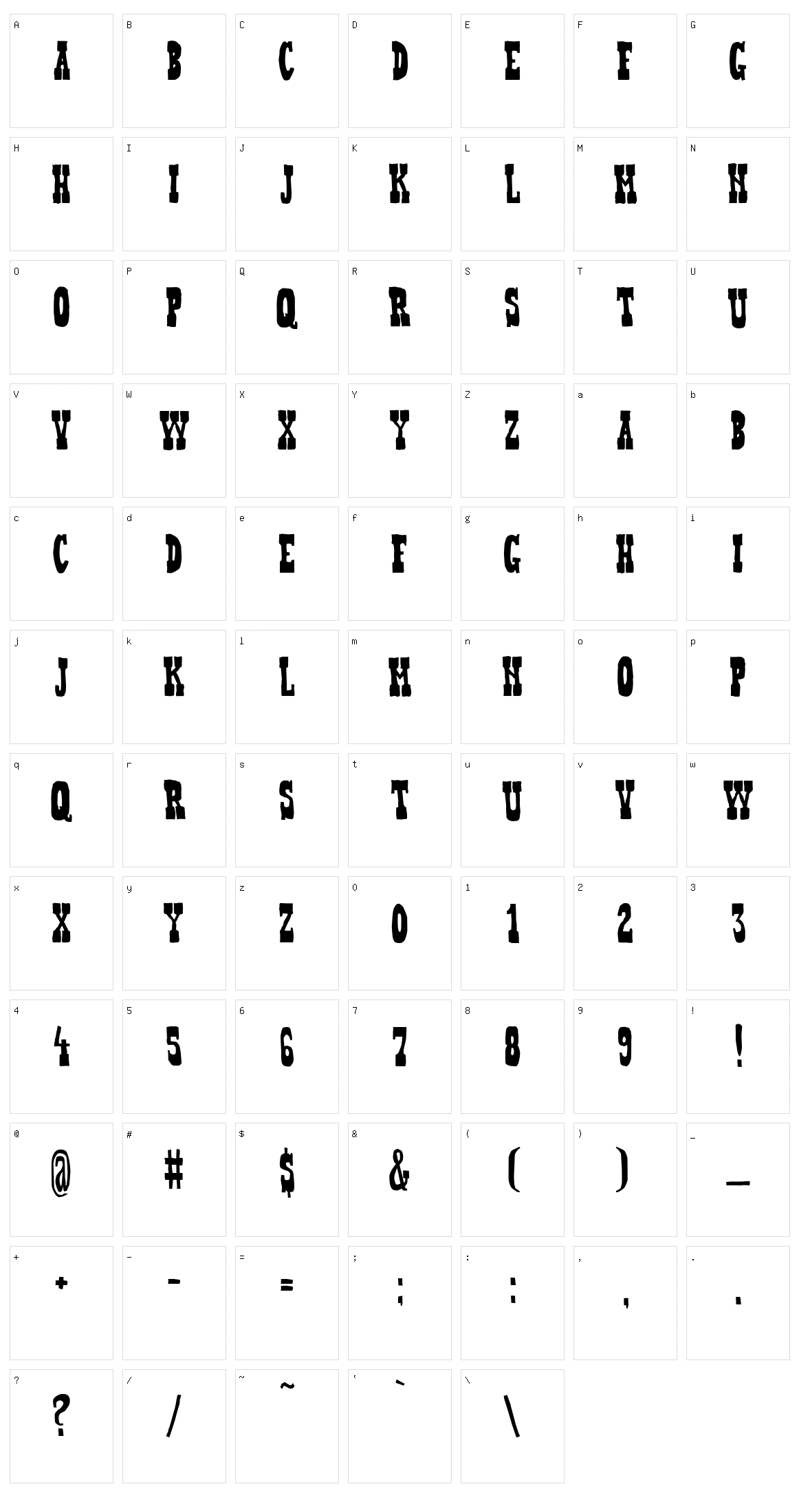 Heffer Character Set