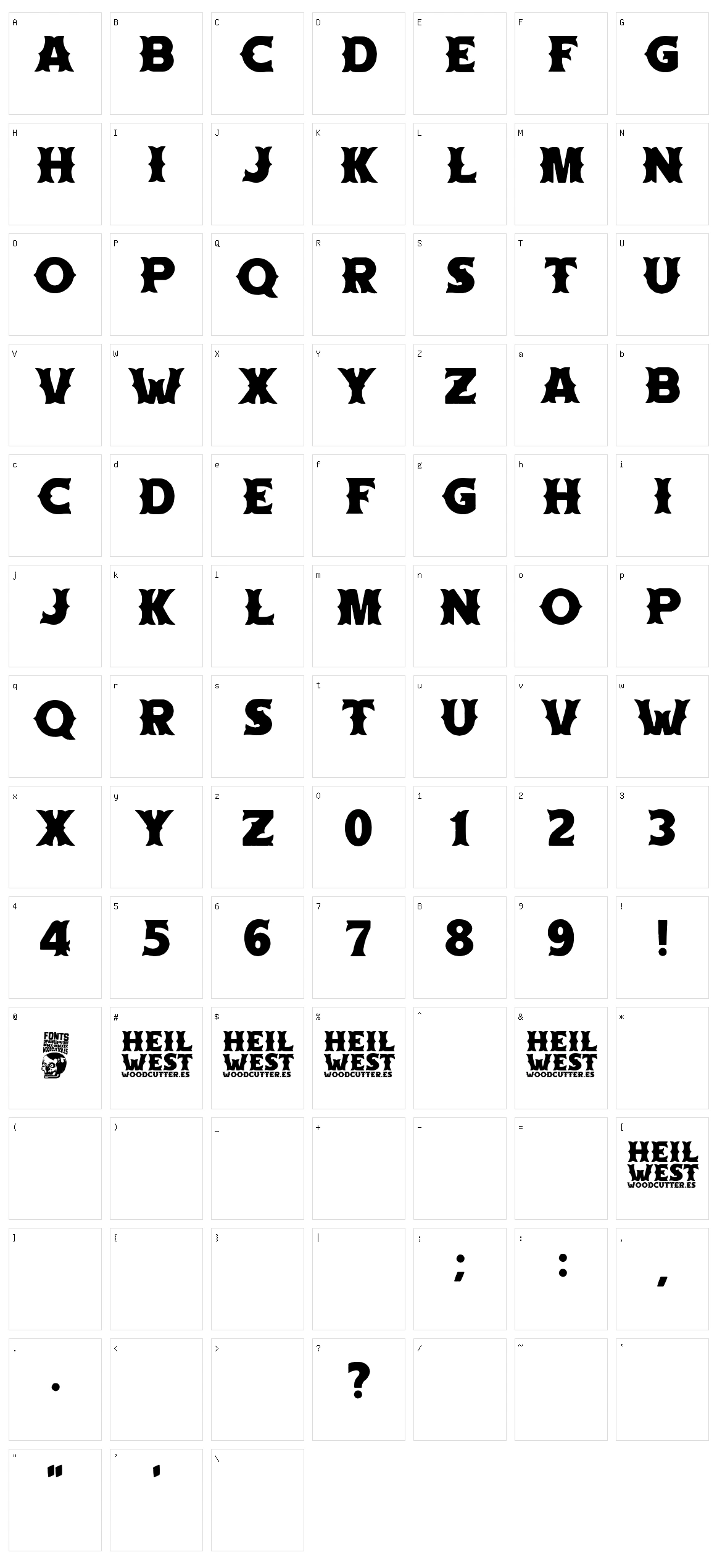 Heil West Character Set