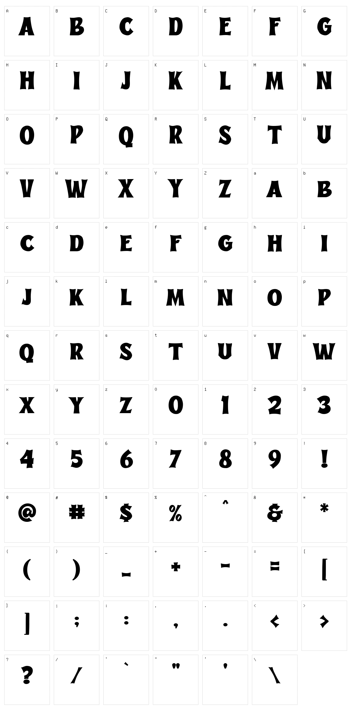 Jackler West Character Set