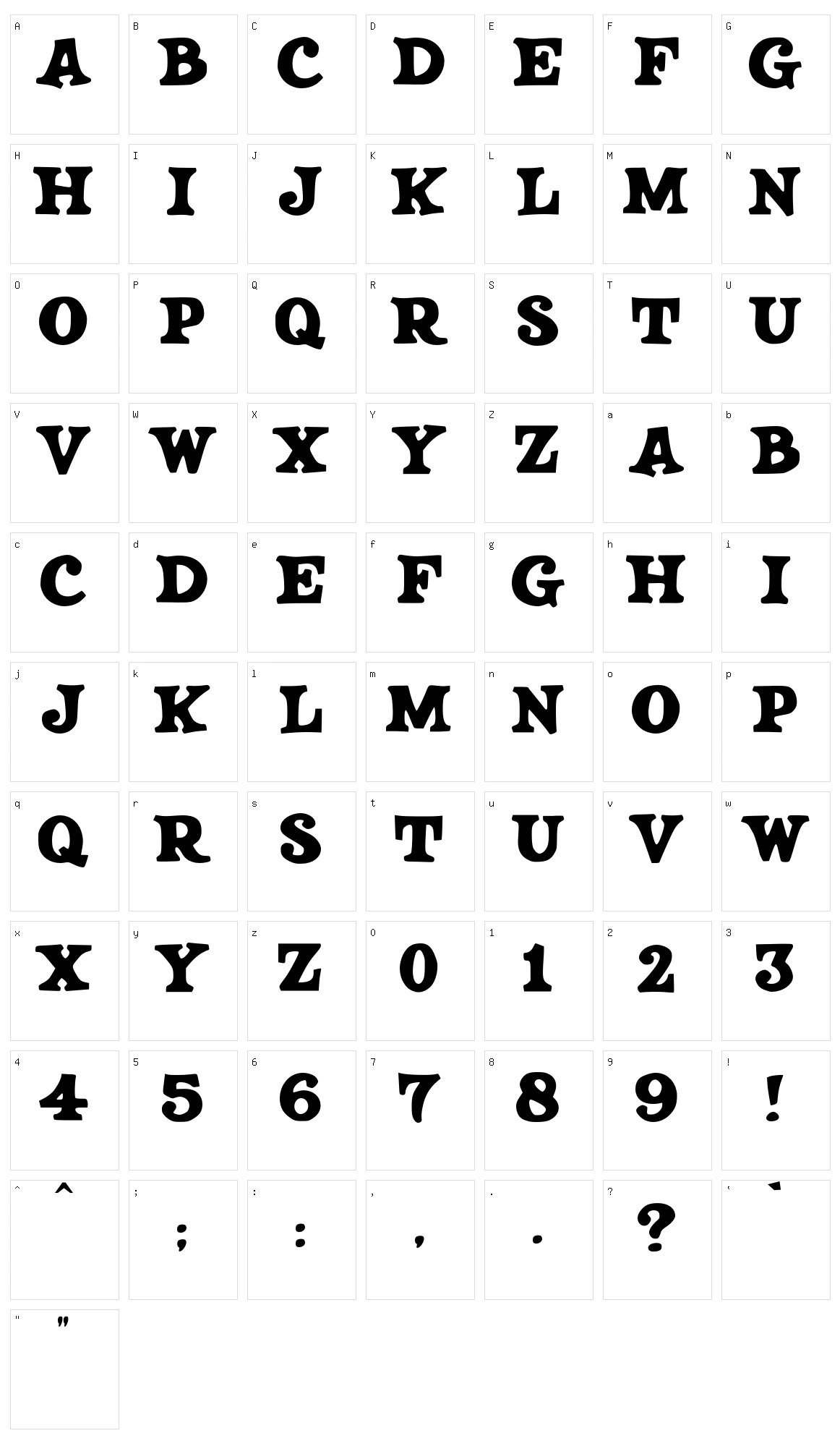 JMH Saloon Character Set