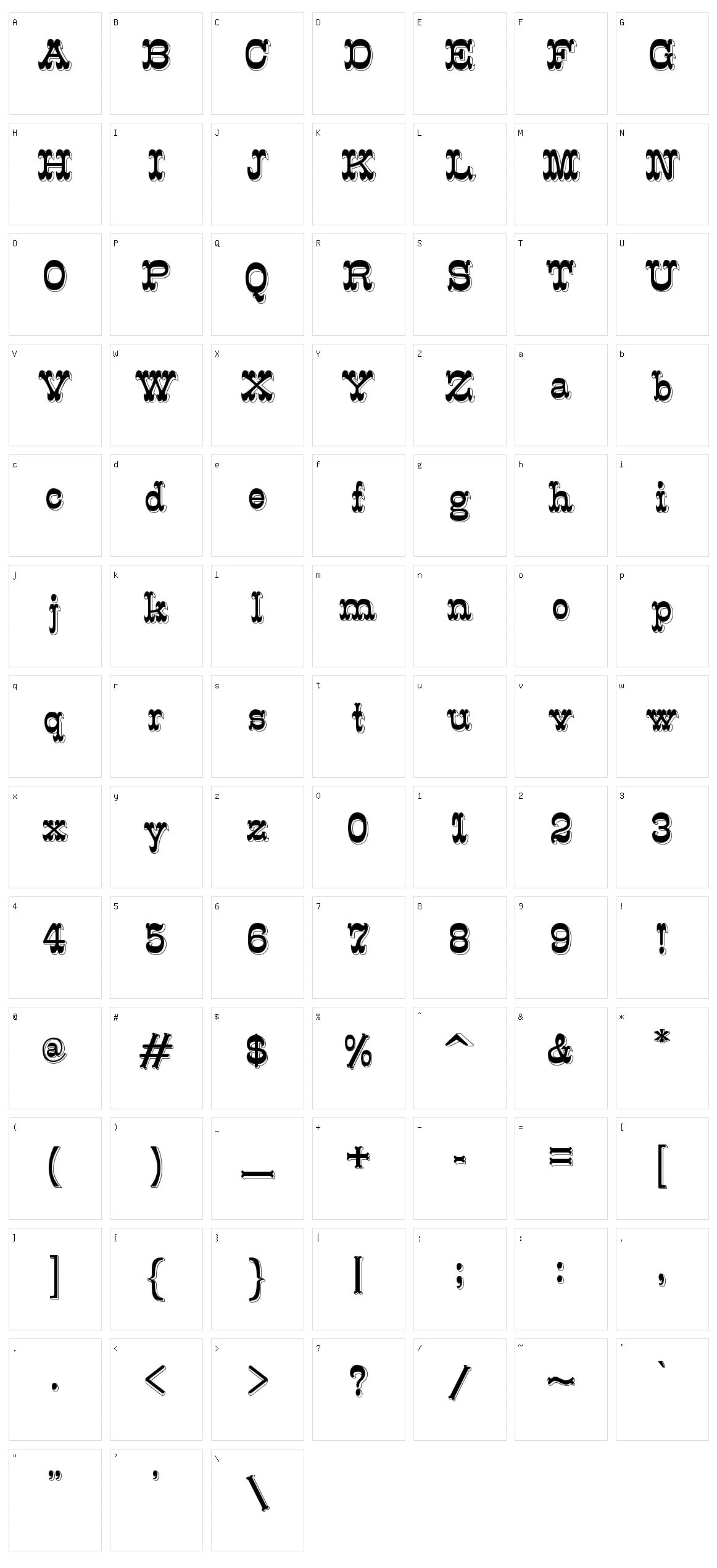 K22 Eclair Character Set