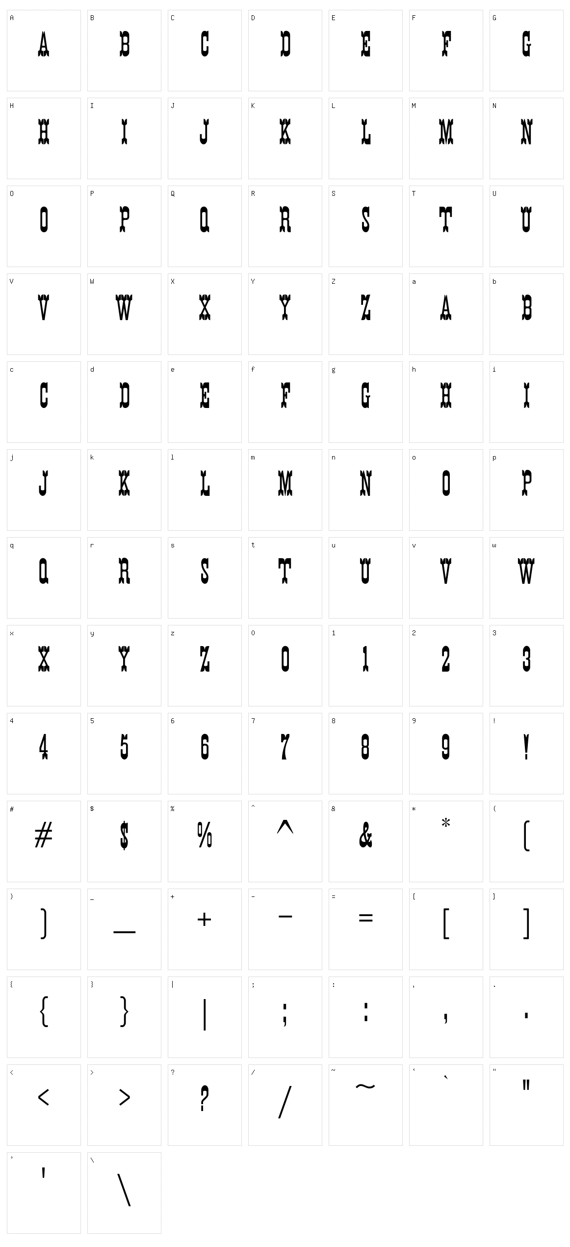 K22 Eureka Character Set