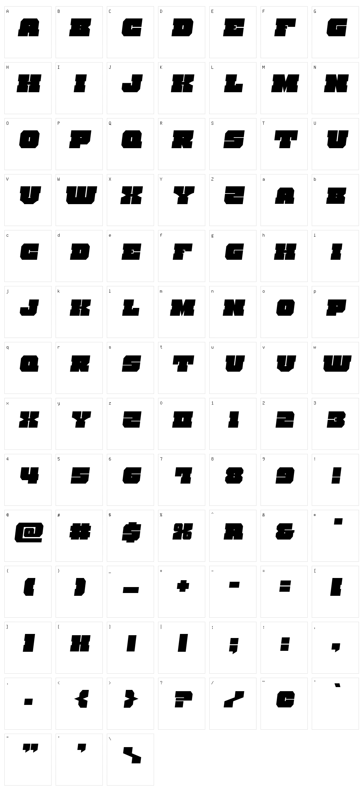 Kittrick Character Set