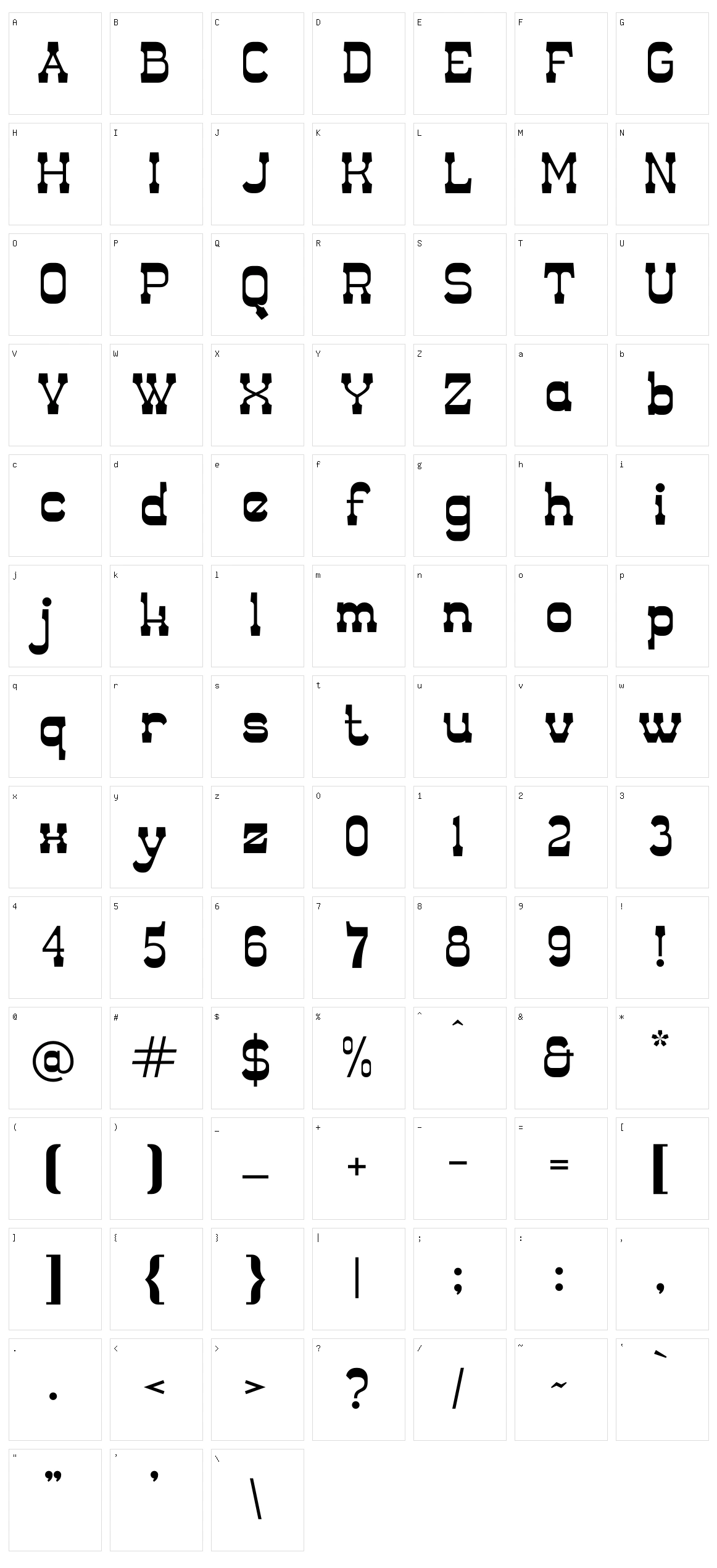 Mayor Sheriv Character Set