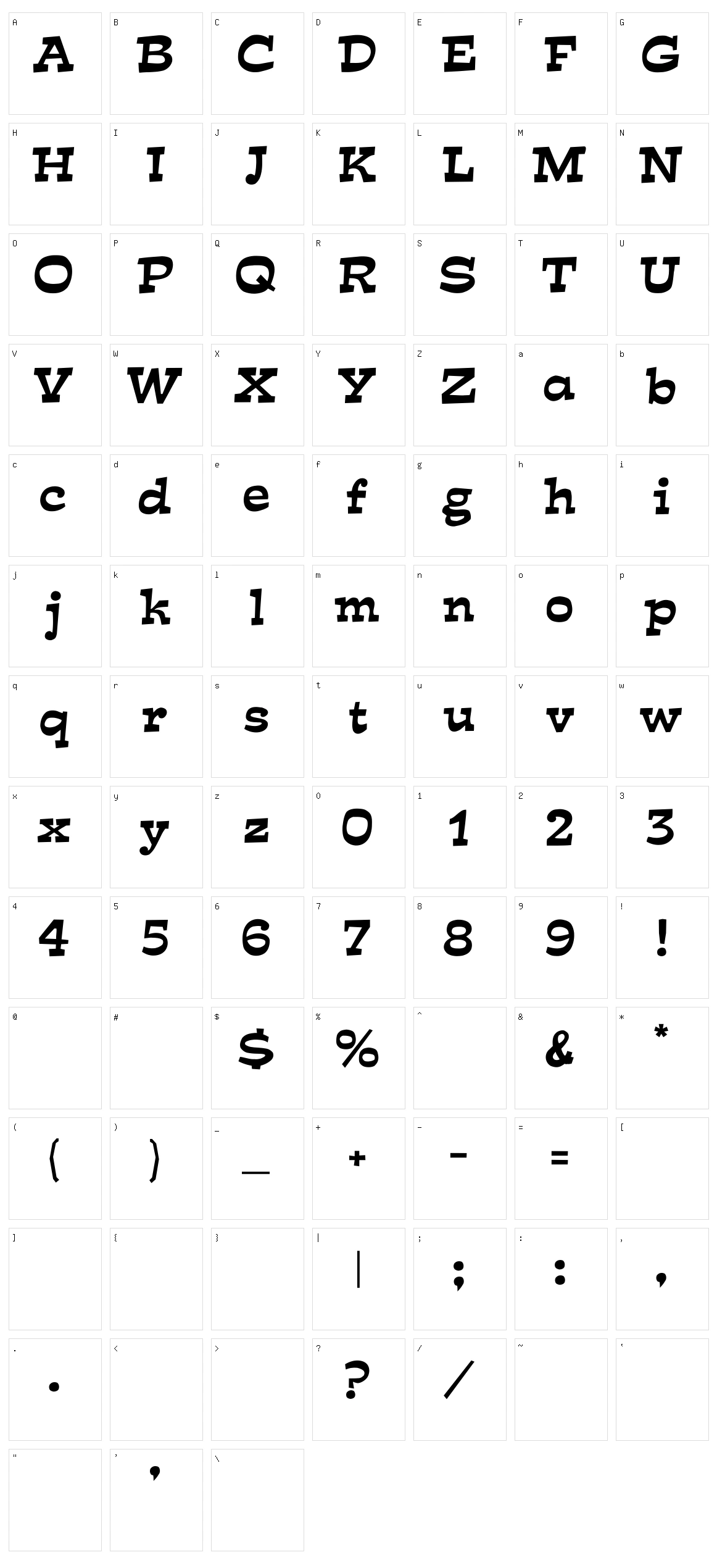 Mirisch Character Set