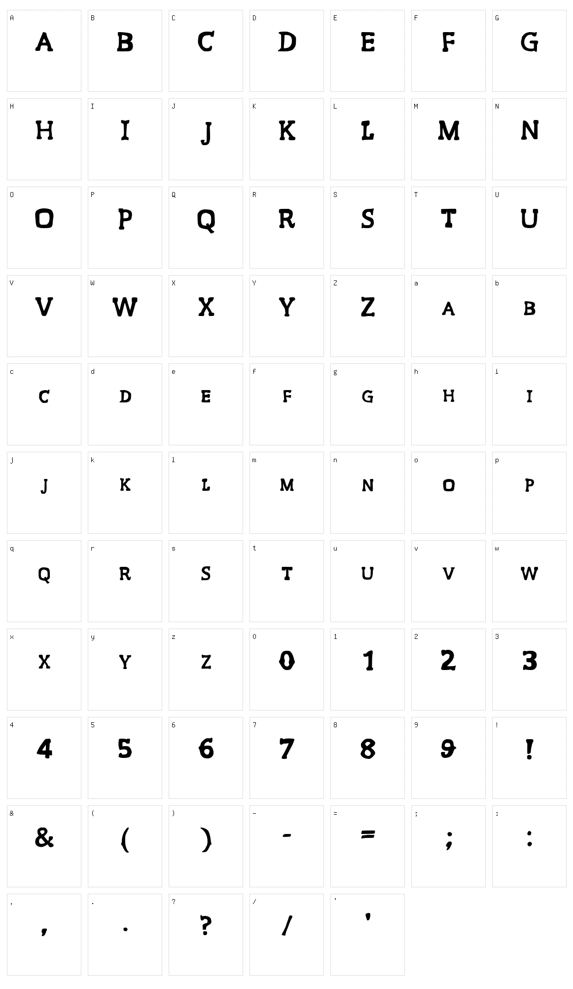Muchachos Character Set
