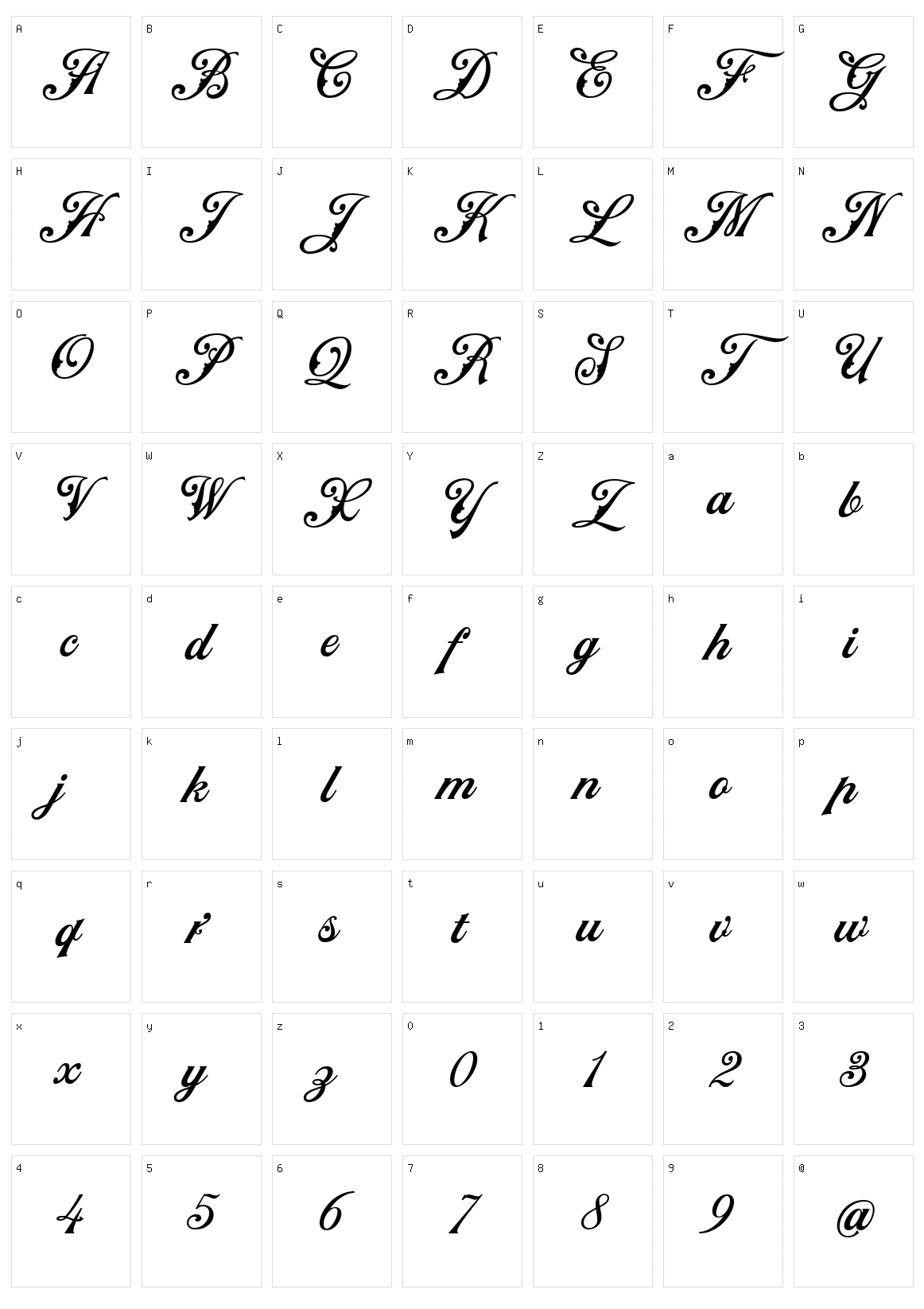 NS Mudolf Script Character Set