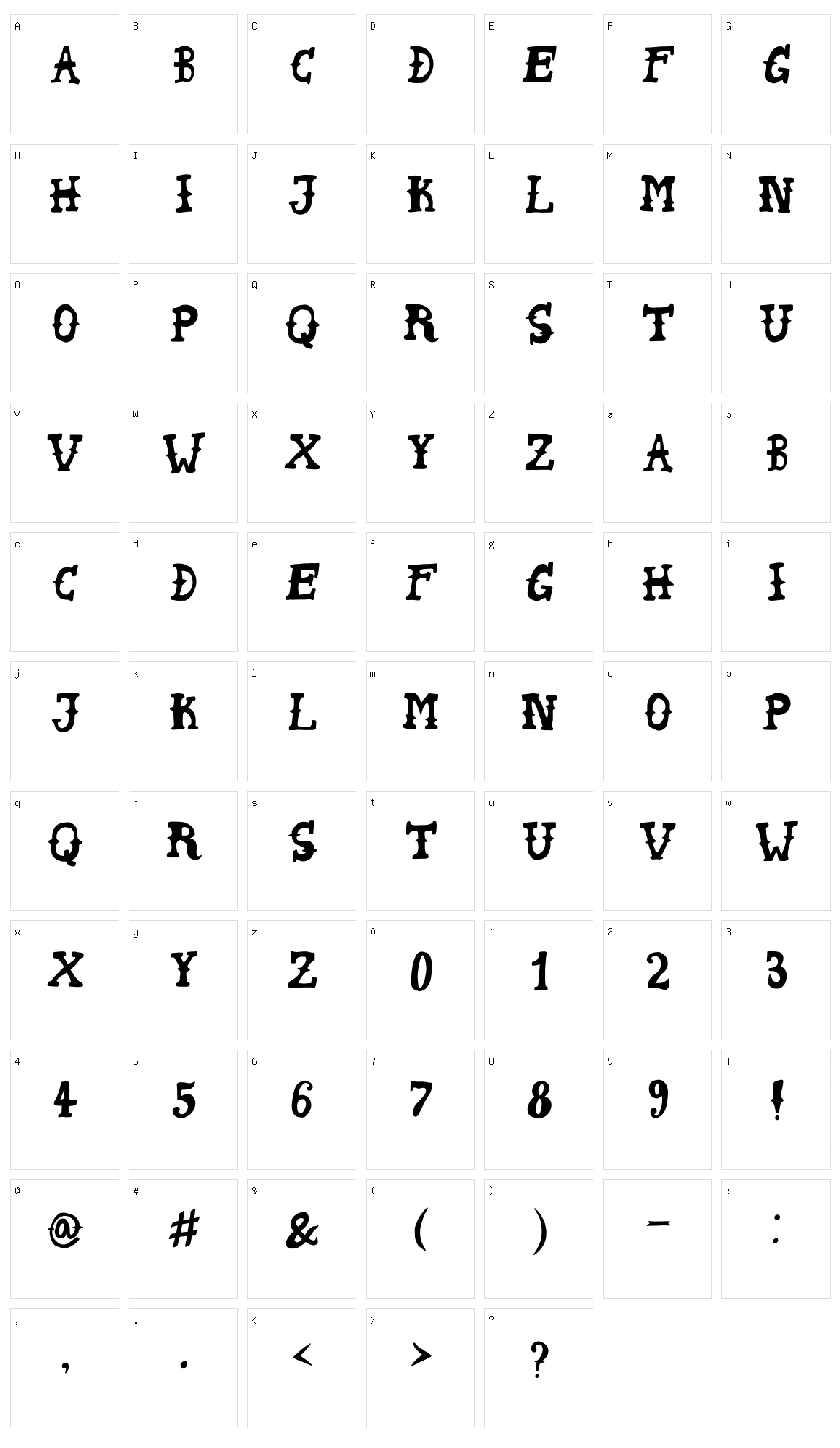 Peyote Handwrite Character Set