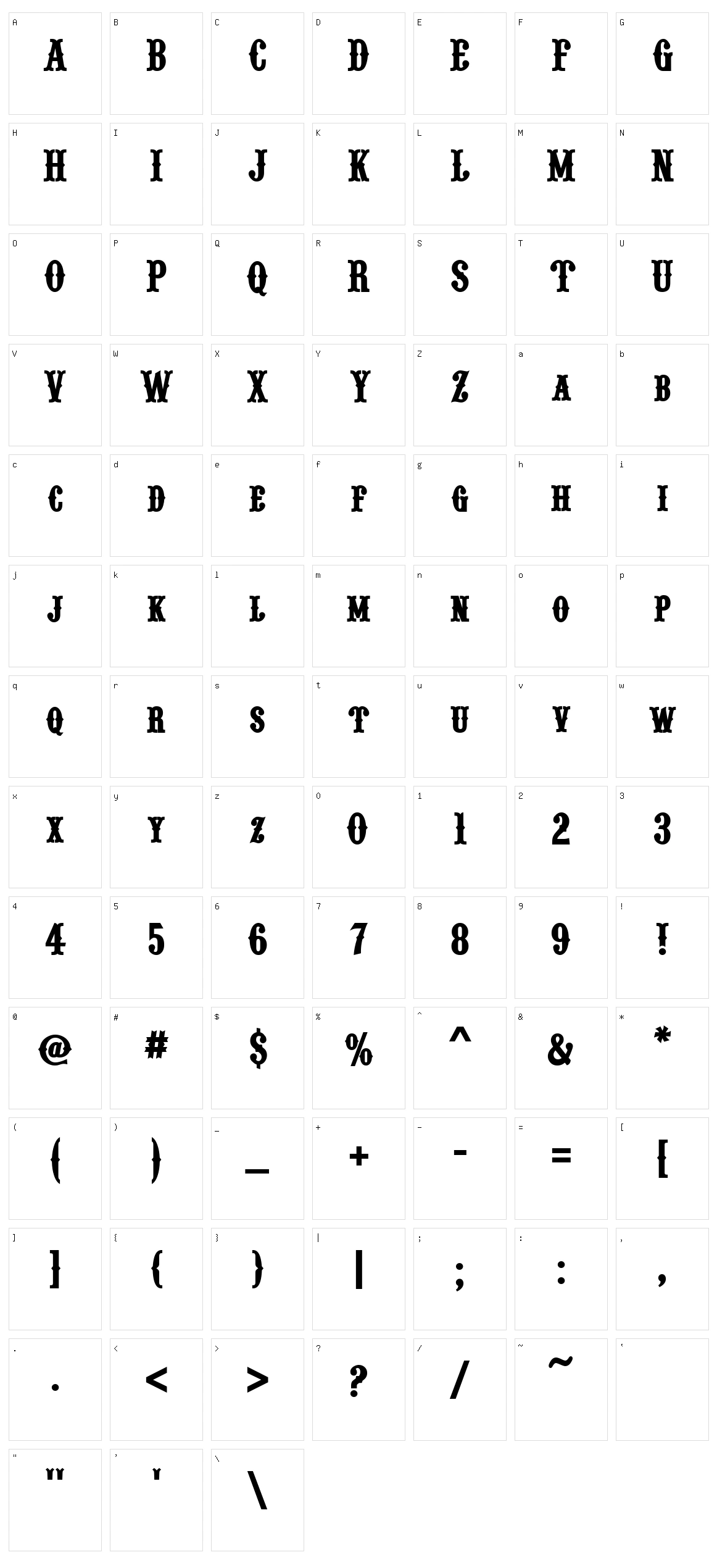 Pointedly Mad Character Set